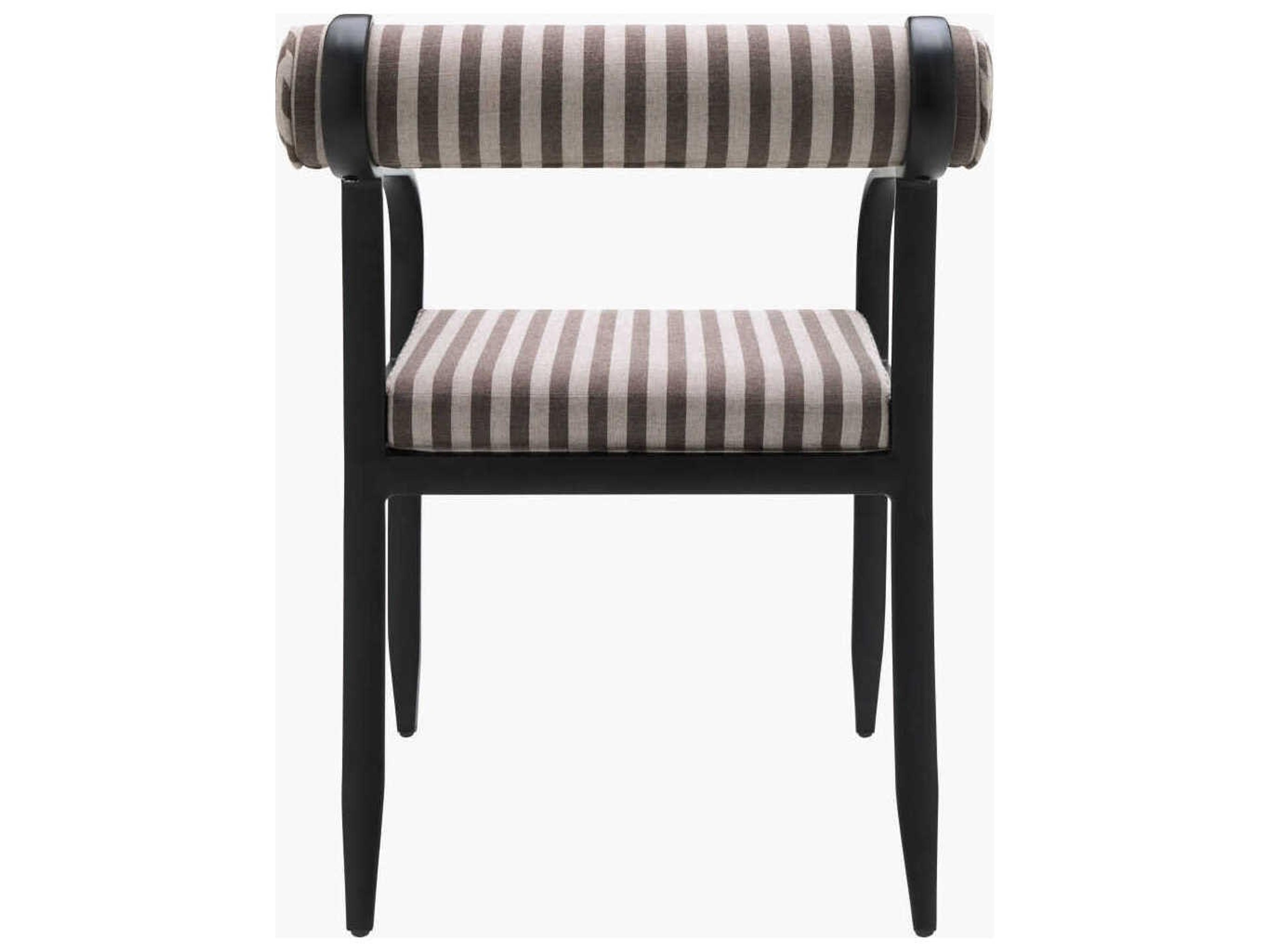 Surya Outdoor Antibes Powder Coated Black Aluminum Cushion Dining Chair