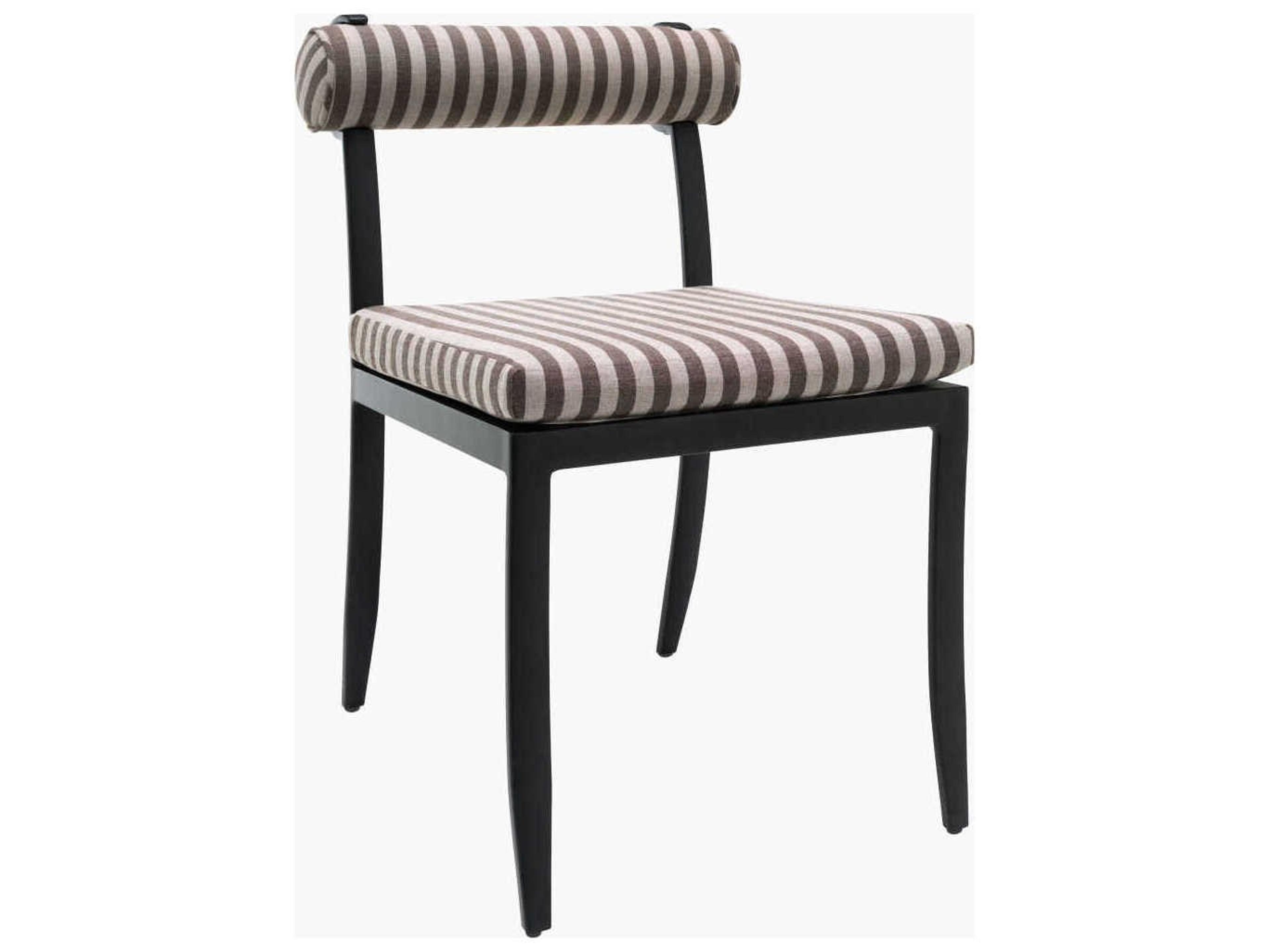 Surya Outdoor Antibes Powder Coated Black Aluminum Cushion Dining Chair