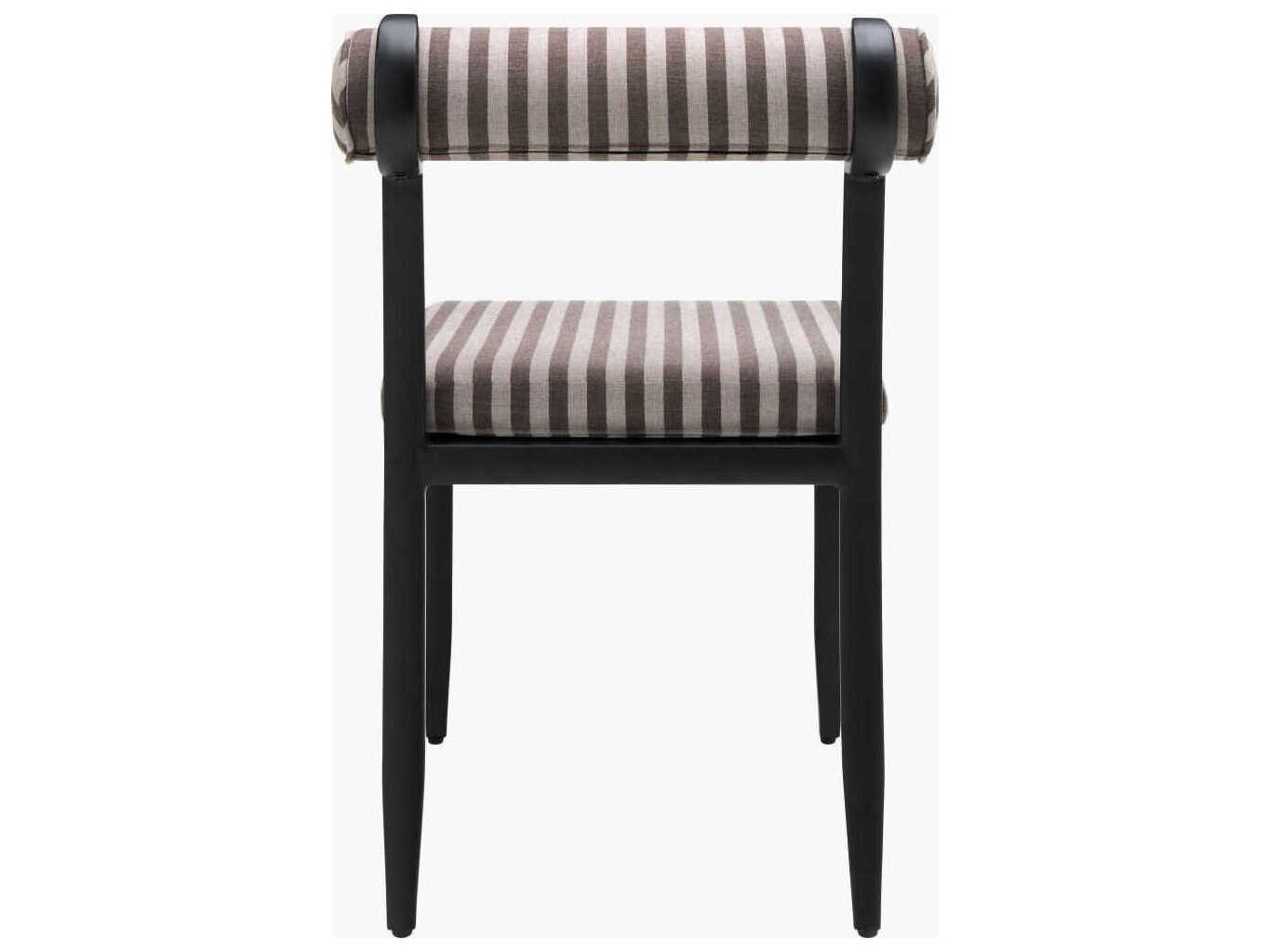 Surya Outdoor Antibes Powder Coated Black Aluminum Cushion Dining Chair