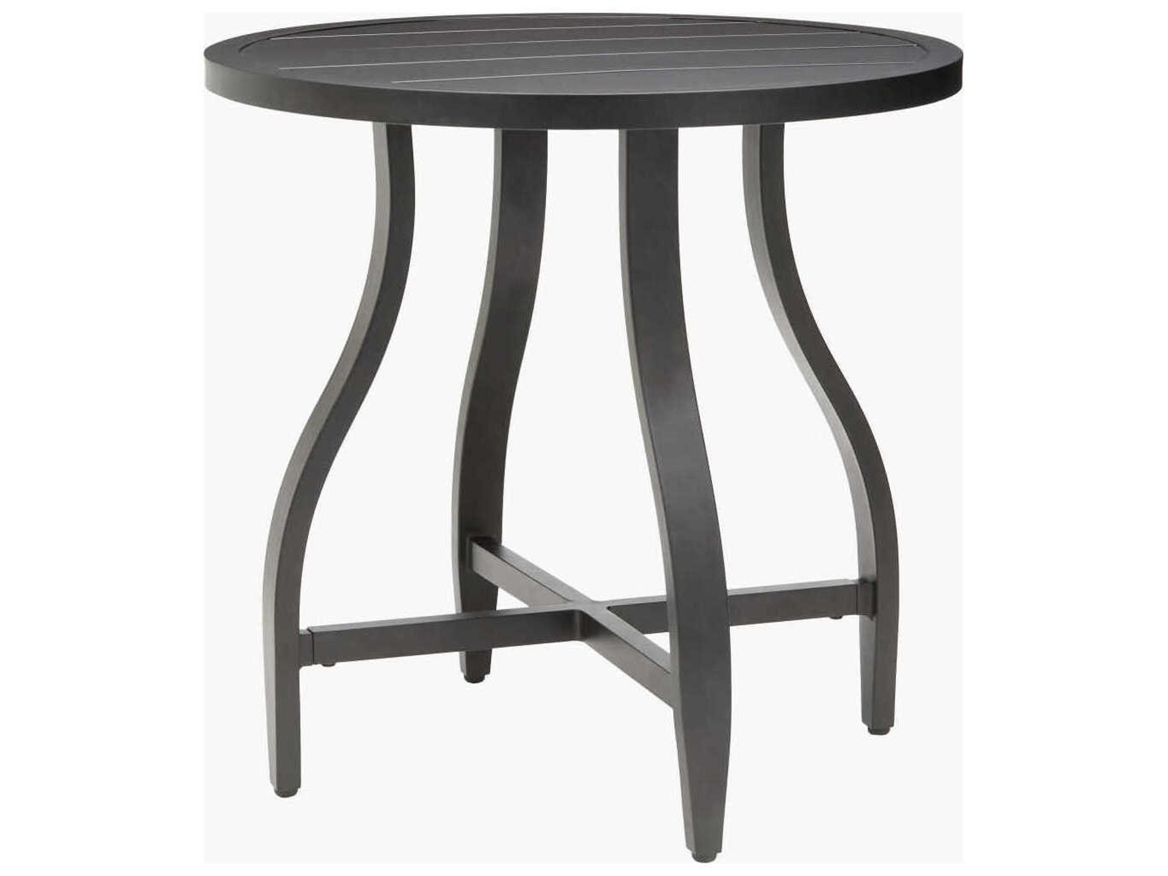 Antibes Powder Coated Black Aluminum Round End Table