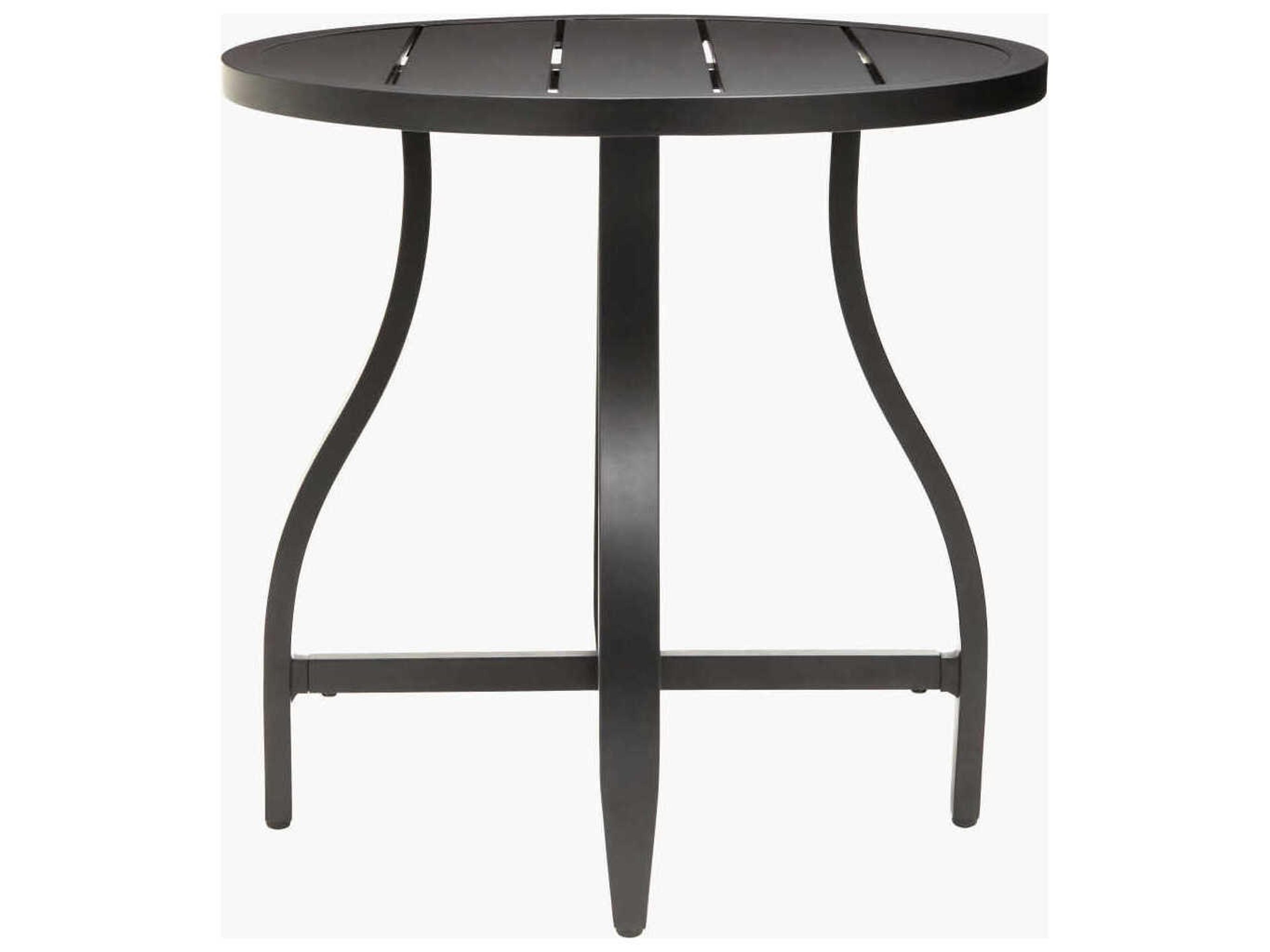 Surya Outdoor Antibes Powder Coated Black Aluminum Round End Table