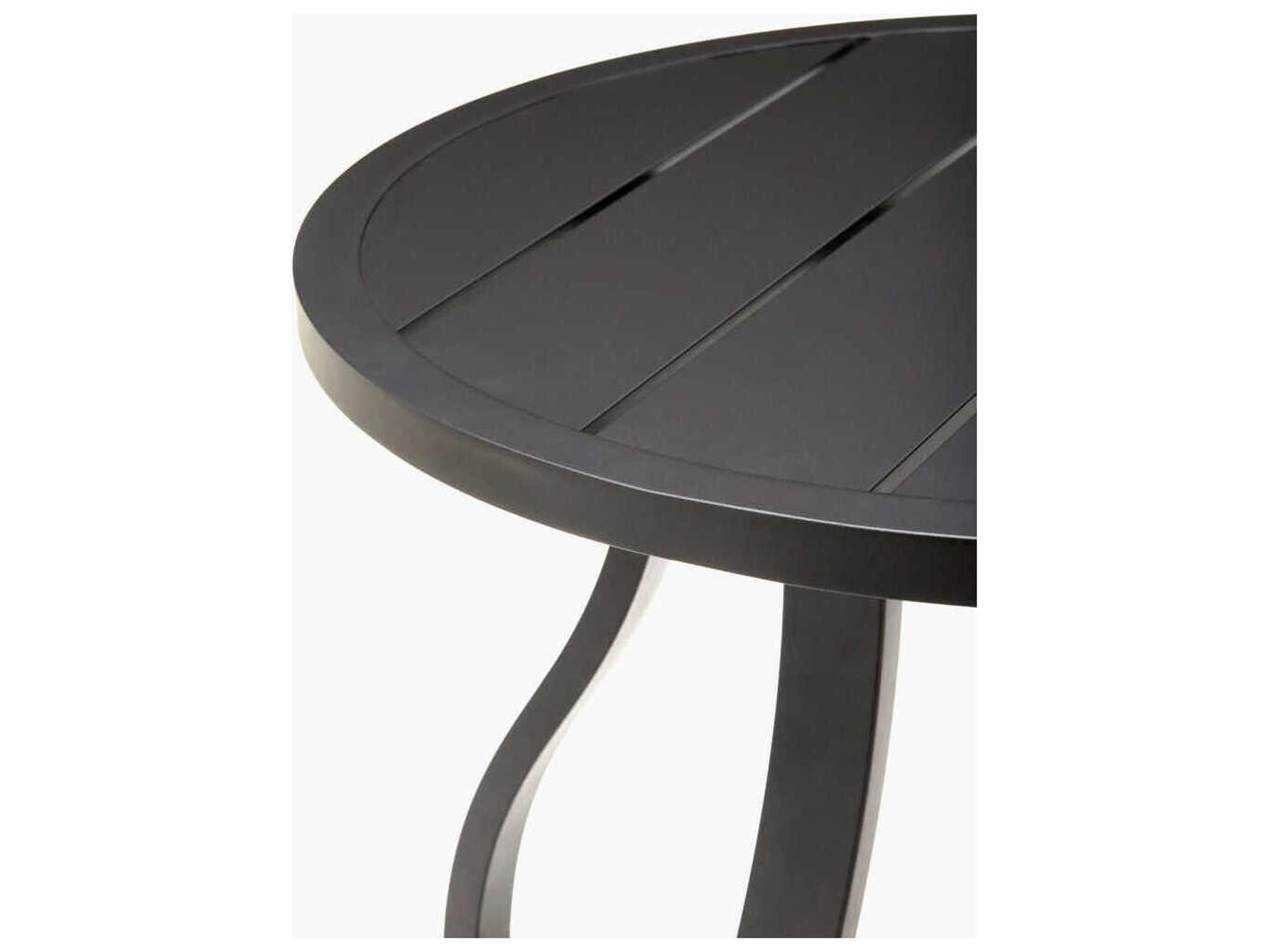 Surya Outdoor Antibes Powder Coated Black Aluminum Round End Table