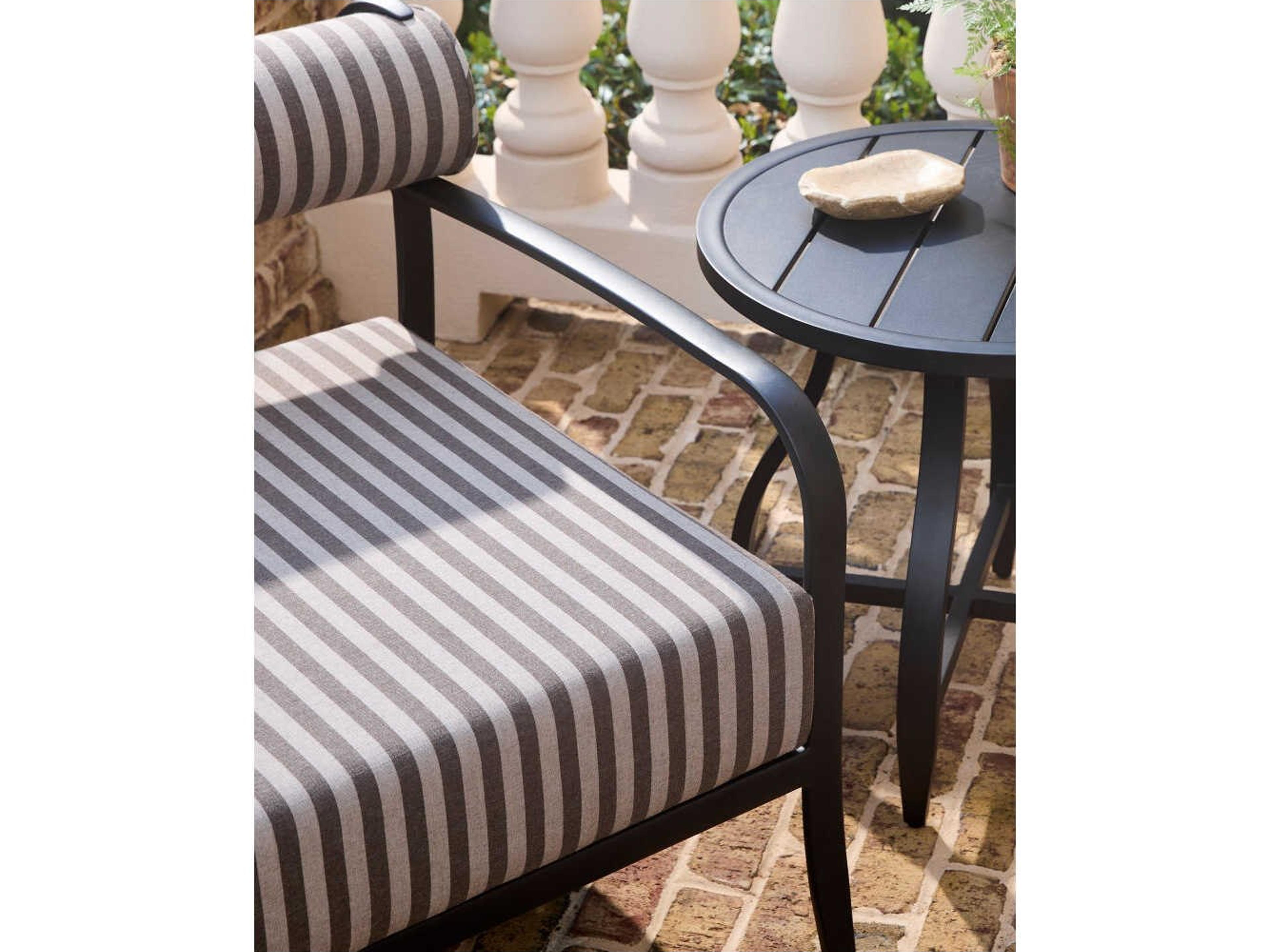 Surya Outdoor Antibes Powder Coated Black Aluminum Round End Table
