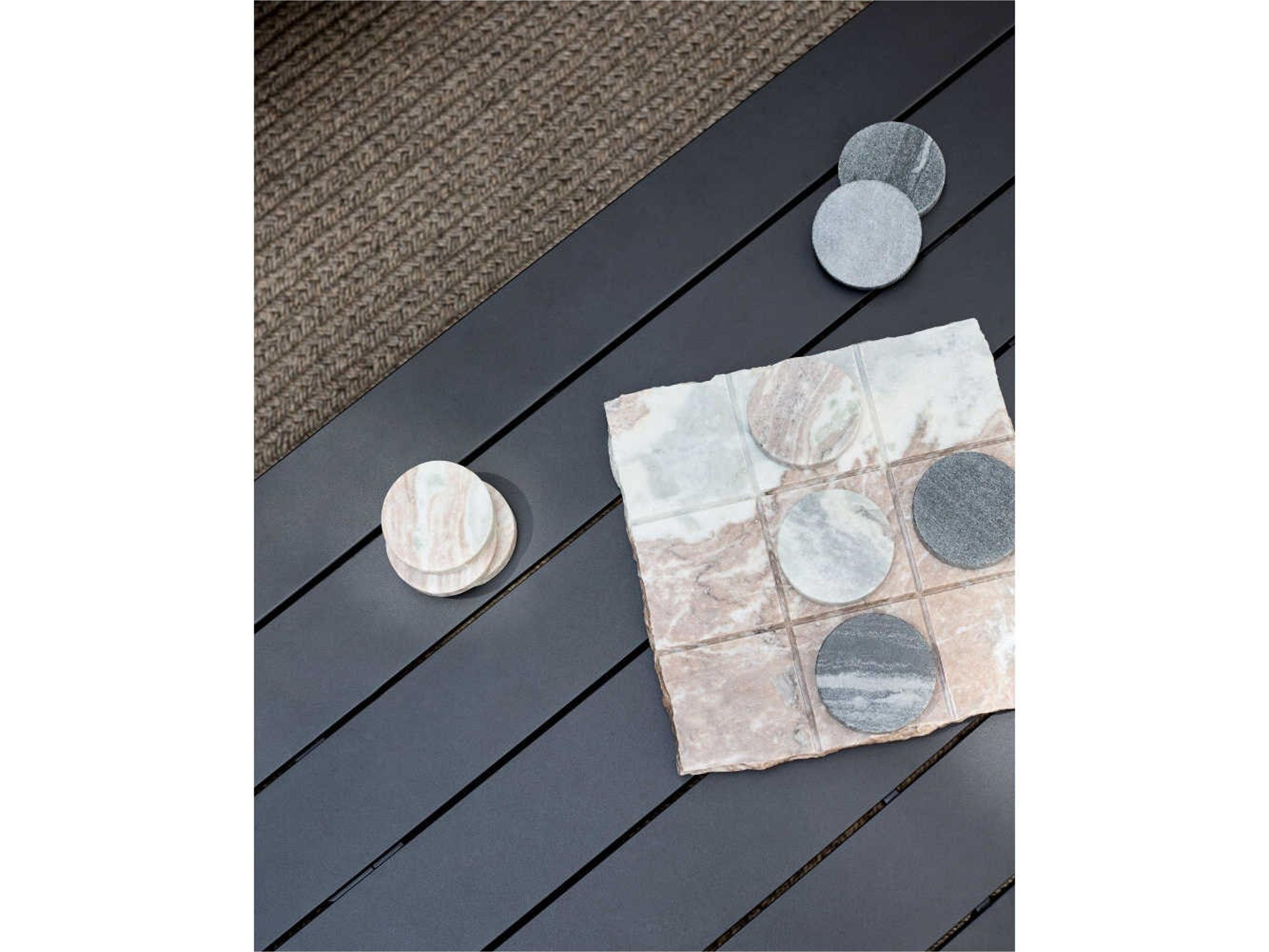 Surya Outdoor Antibes Powder Coated Black Aluminum Rectangular Coffee Table