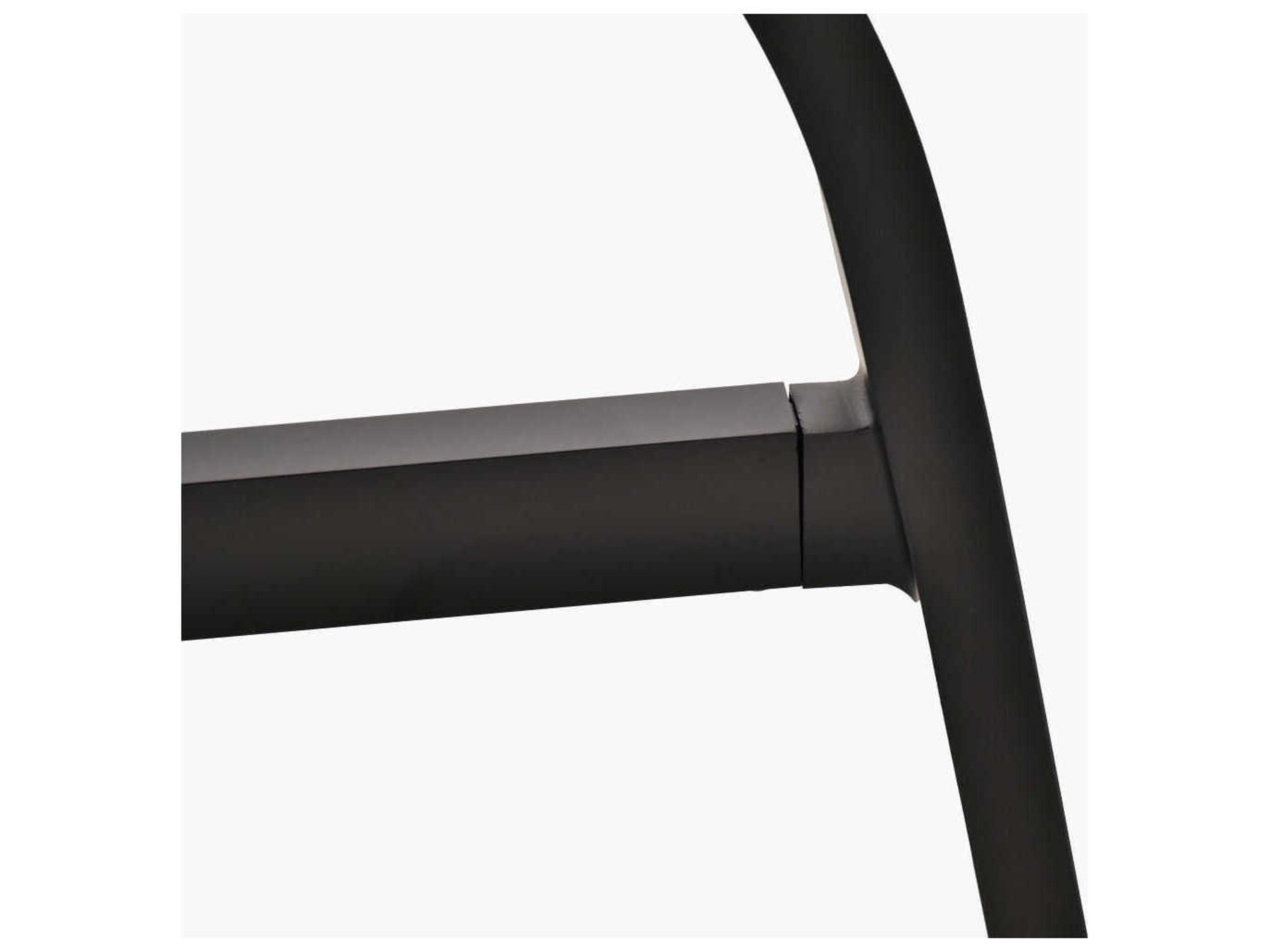 Surya Outdoor Antibes Powder Coated Black Aluminum Rectangular Umbrella Hole Dining Table