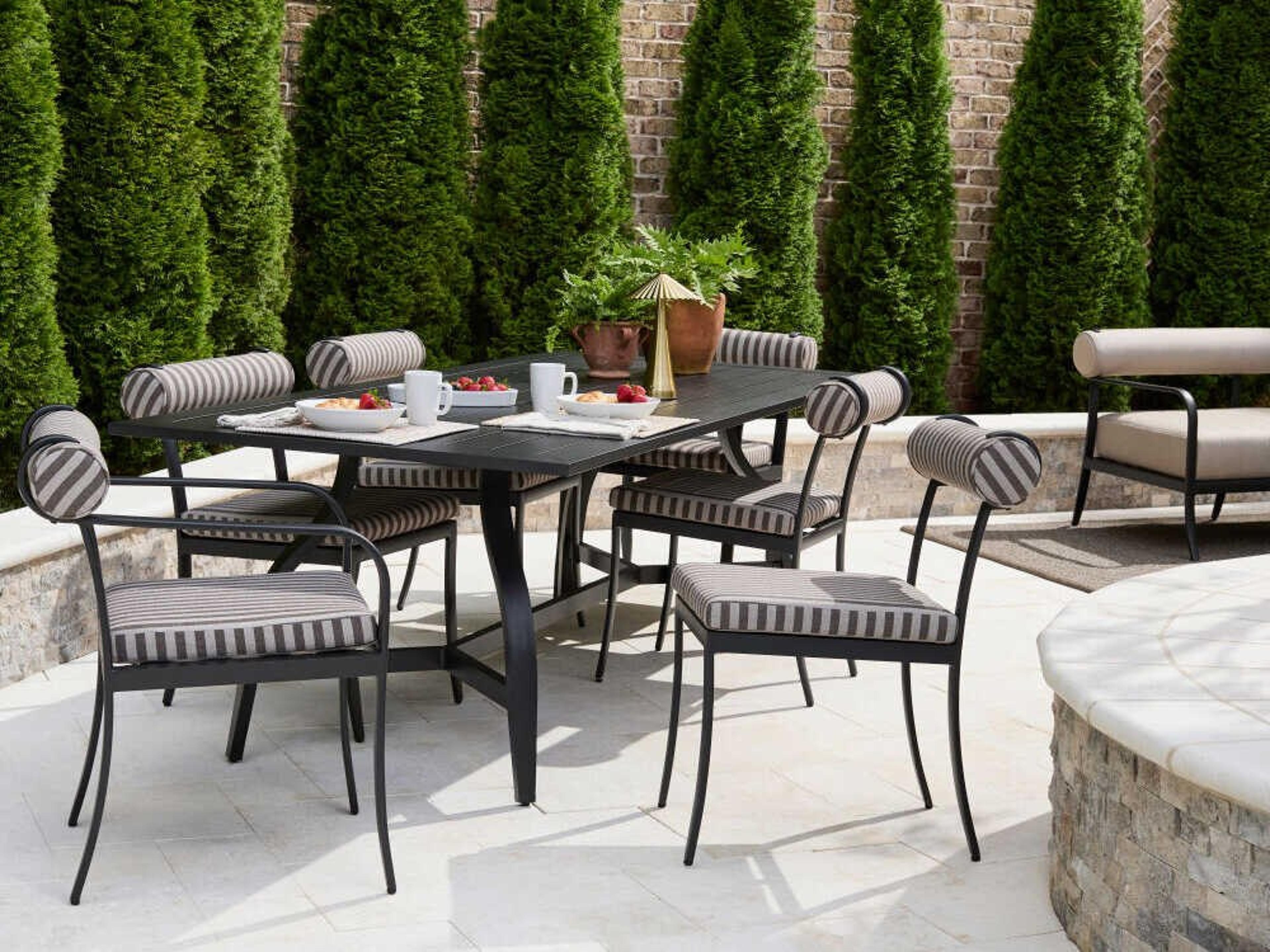 Antibes Powder Coated Black Aluminum Dining Set