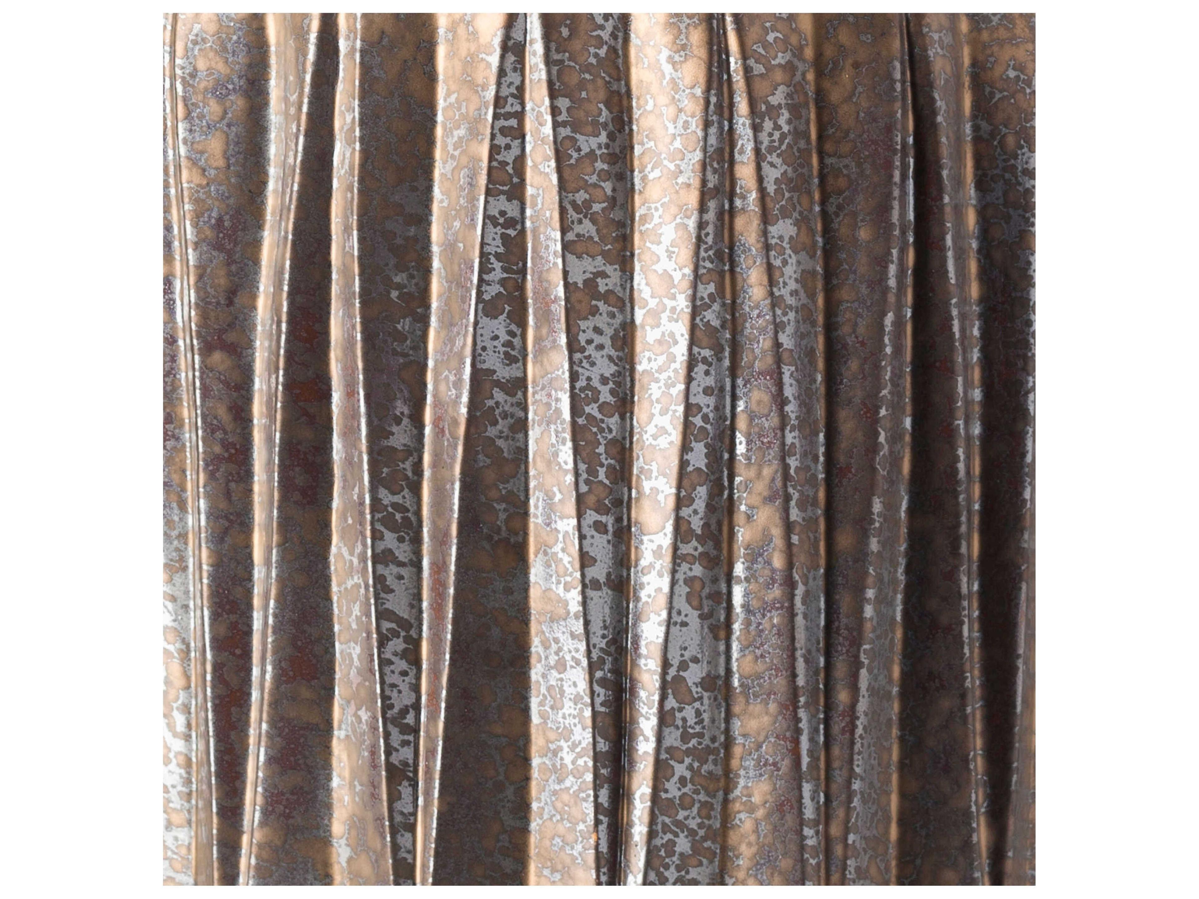 Surya Outdoor Aynor Metallic Silver Gold Ceramic Round Garden Stool