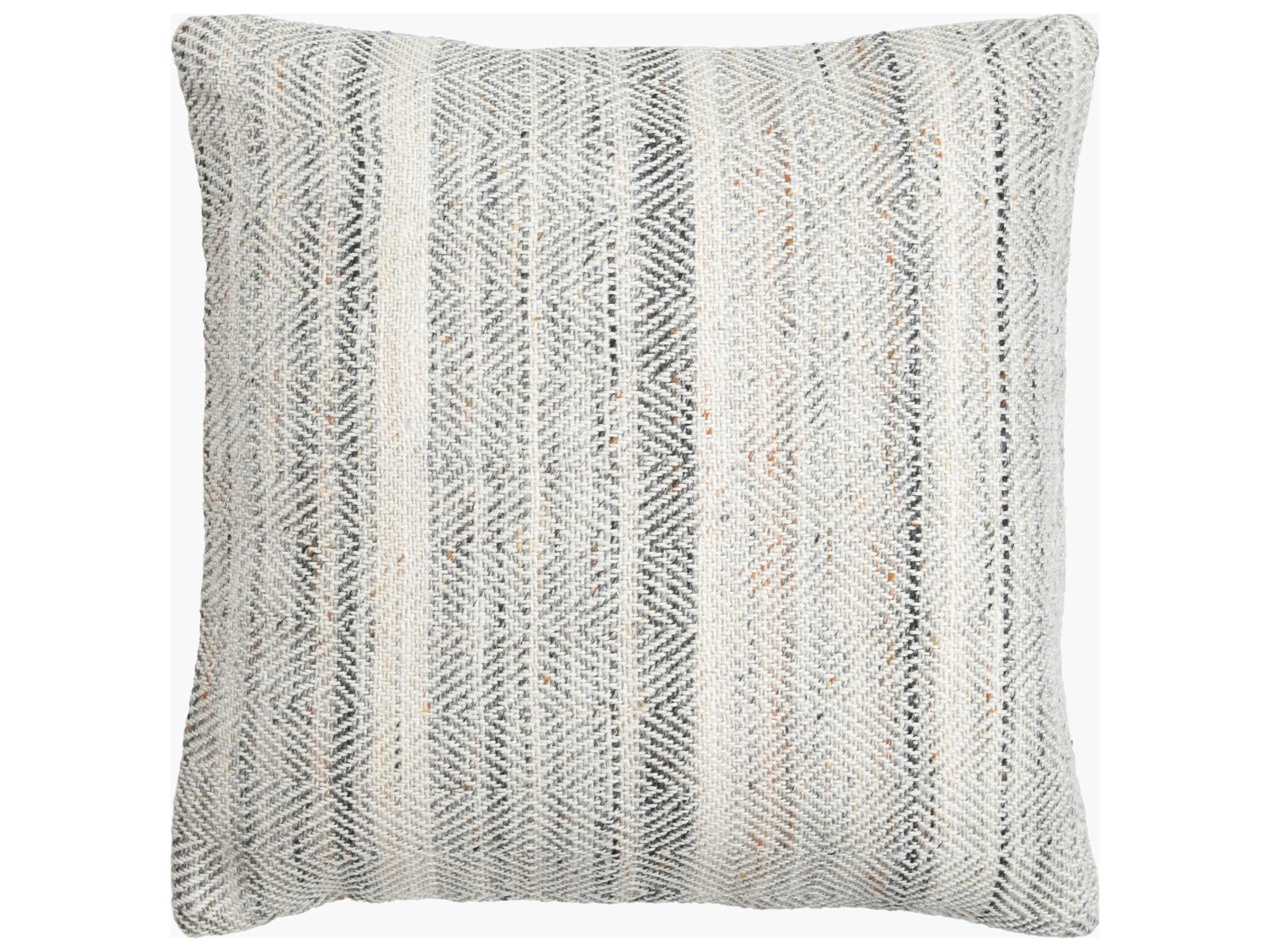 Surya Outdoor Boulder Light Gray Pillow