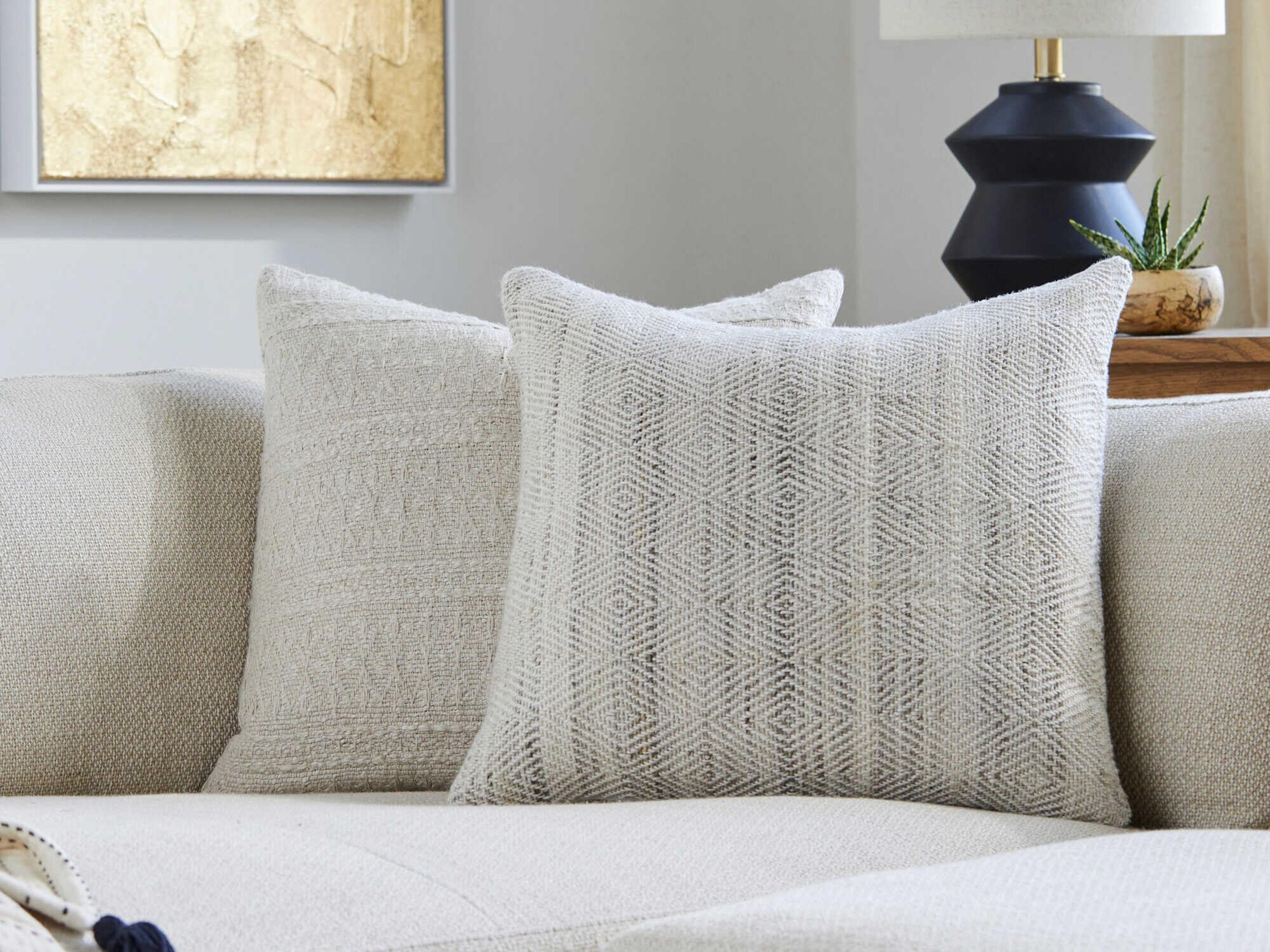 Surya Outdoor Boulder Light Gray Pillow