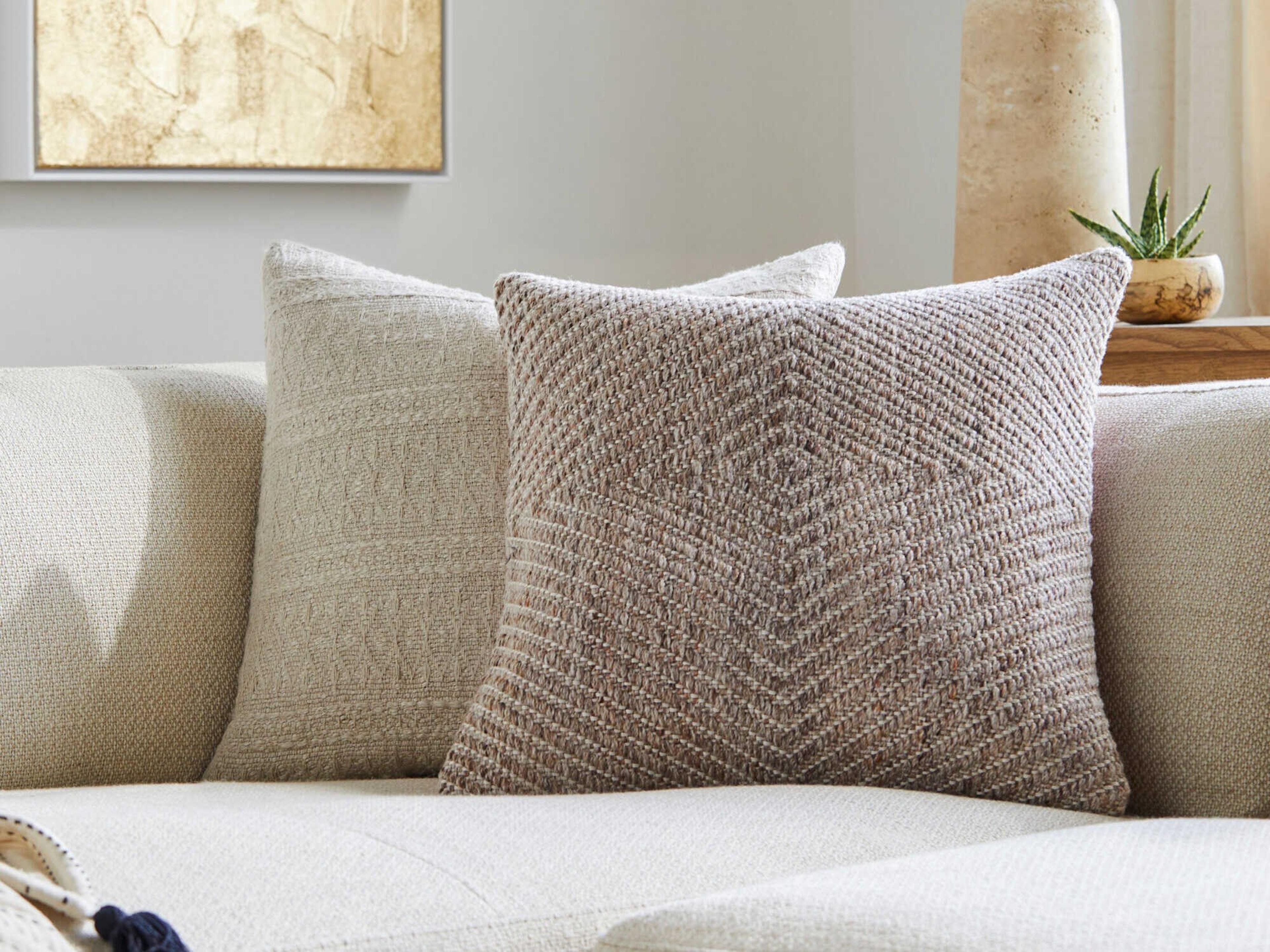 Surya Outdoor Cairn Dusty Pink Pillow