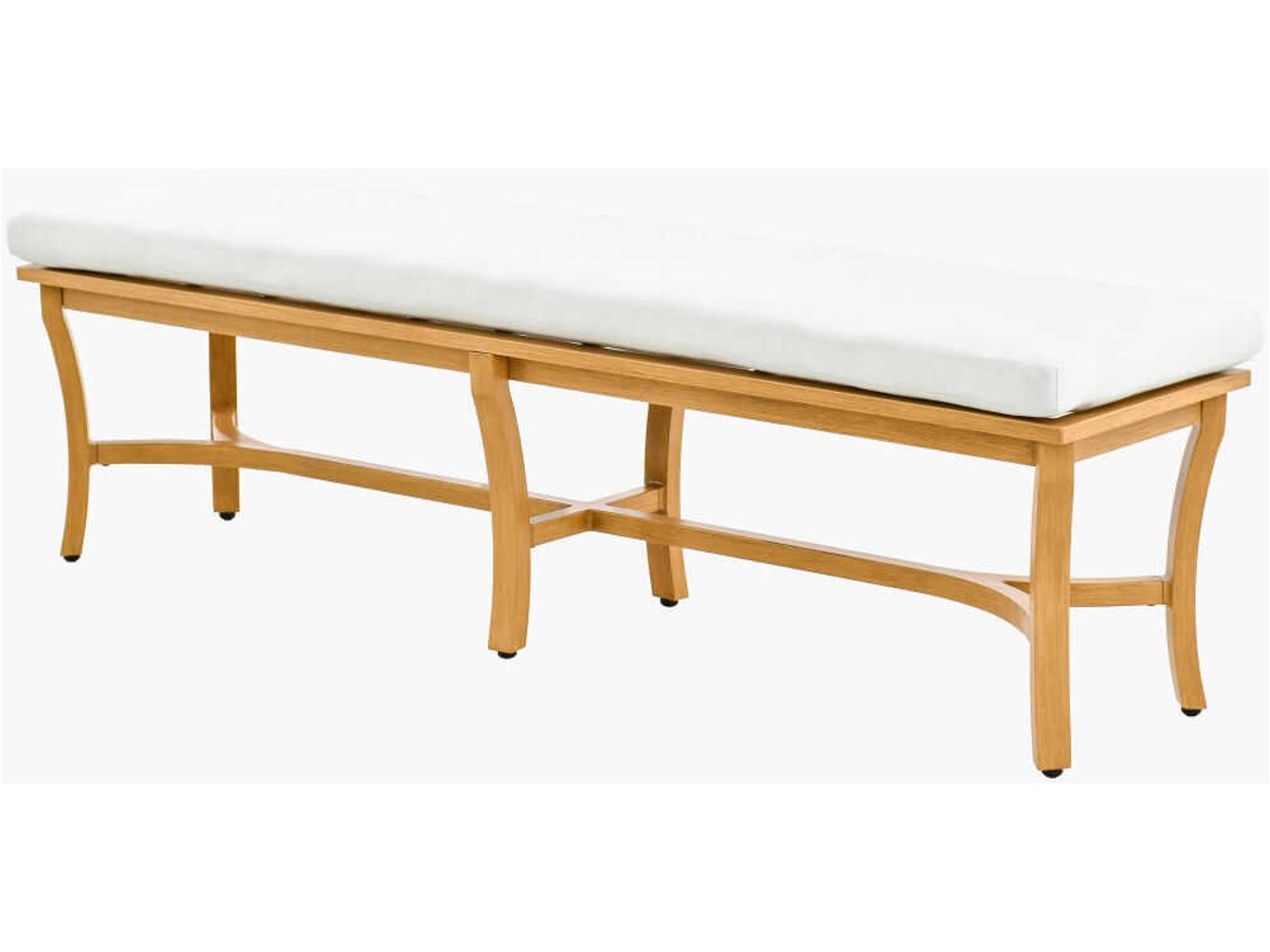 Cape Town Hand Painted Wheat Aluminum Cushion Bench