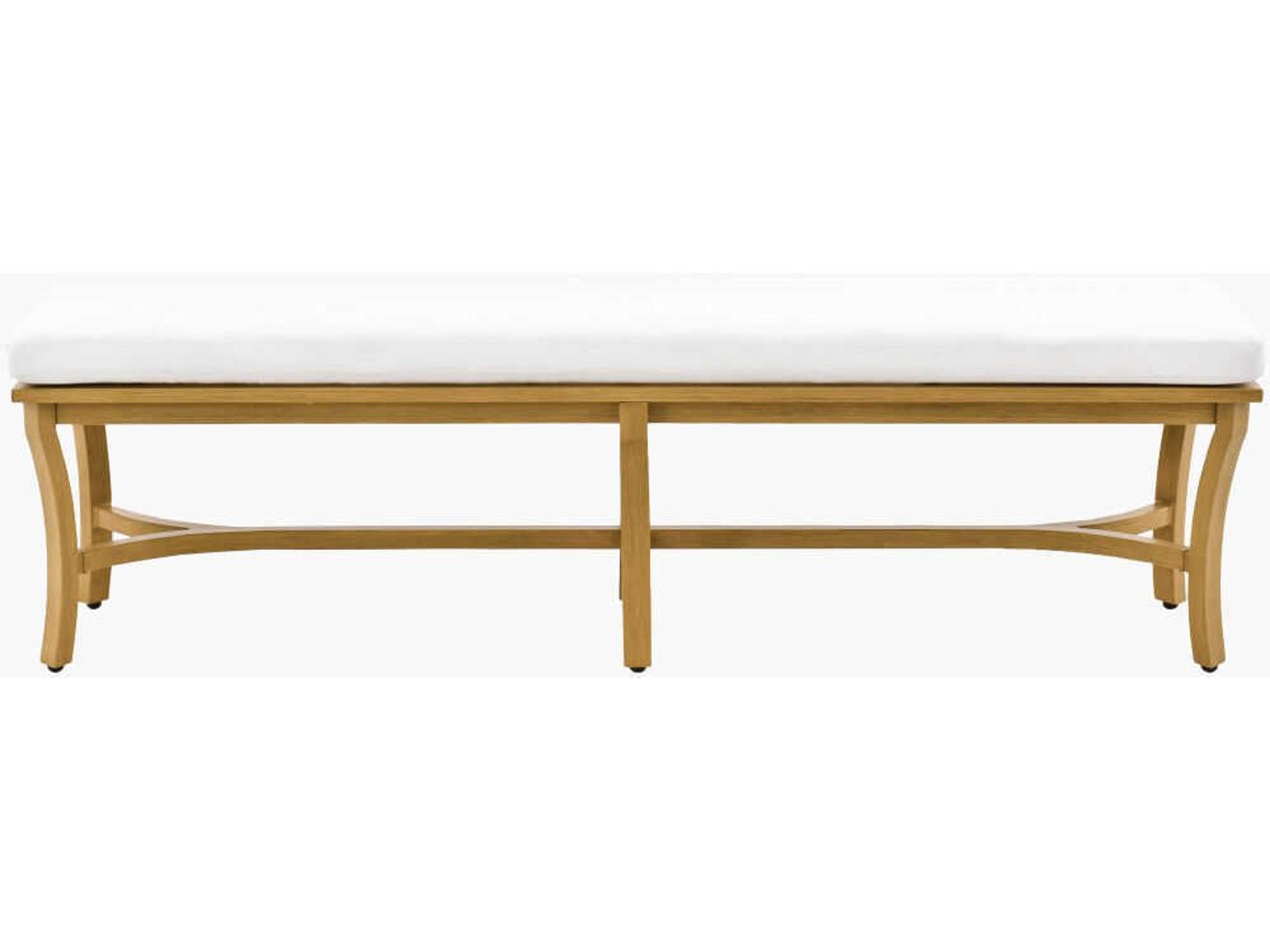 Surya Outdoor Cape Town Hand Painted Wheat Aluminum Cushion Bench