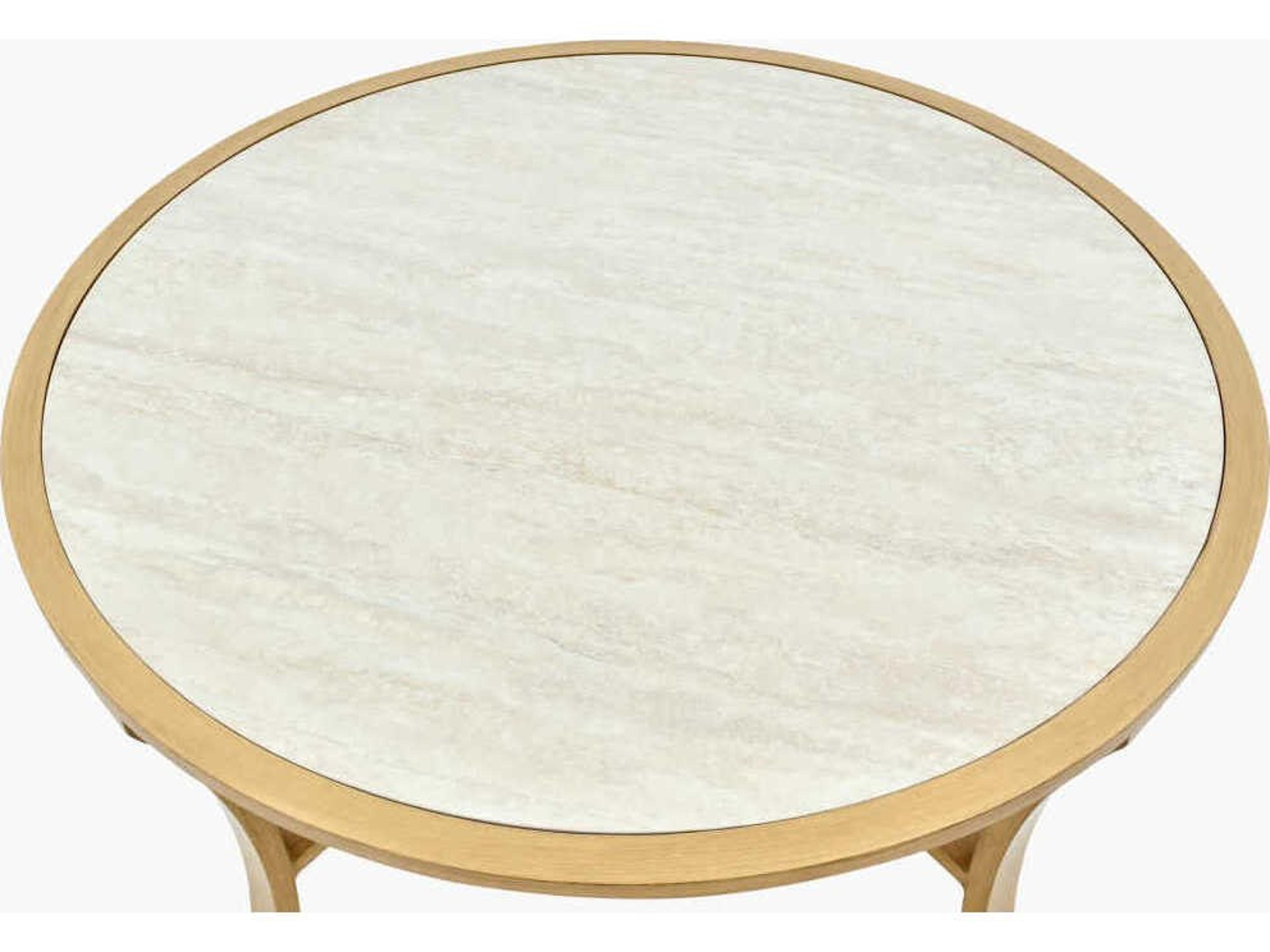 Surya Outdoor Cape Town Hand Painted Beige Matte Wheat Aluminum Round Coffee Table