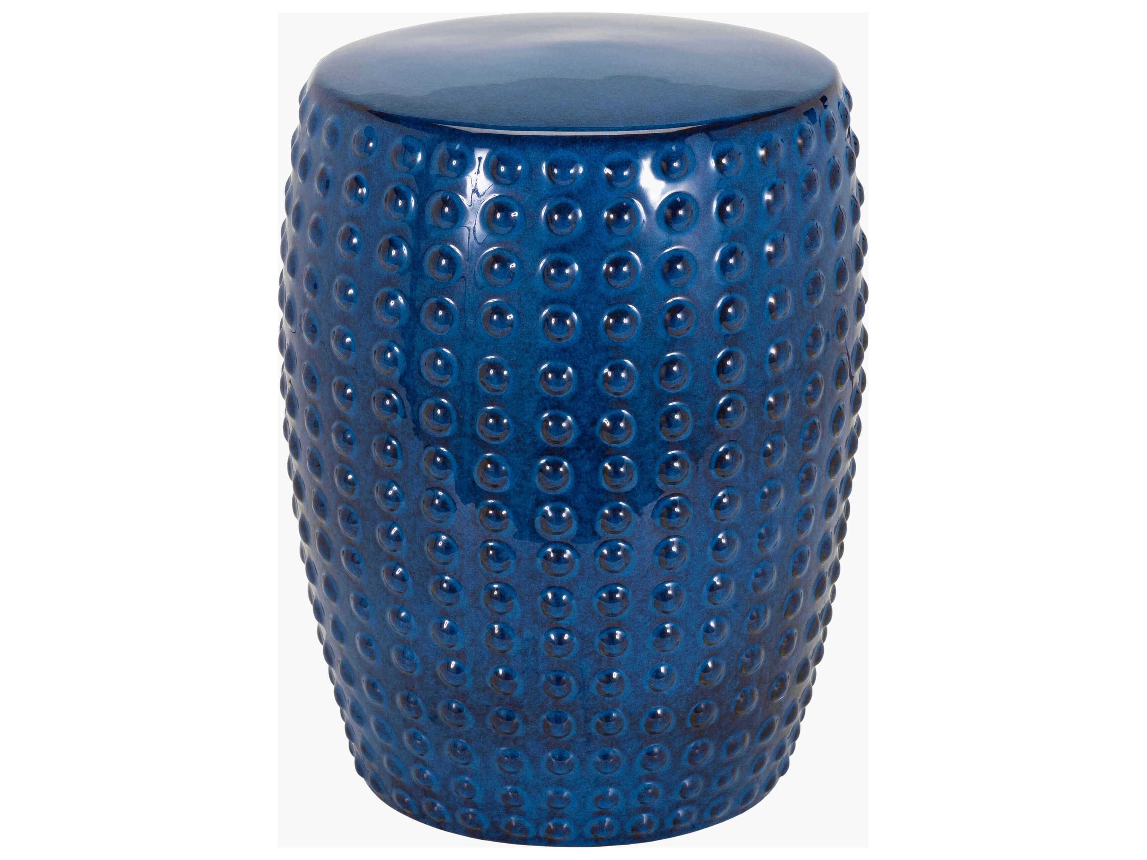 Camdale Glazed Blue Ceramic Round Garden Stool