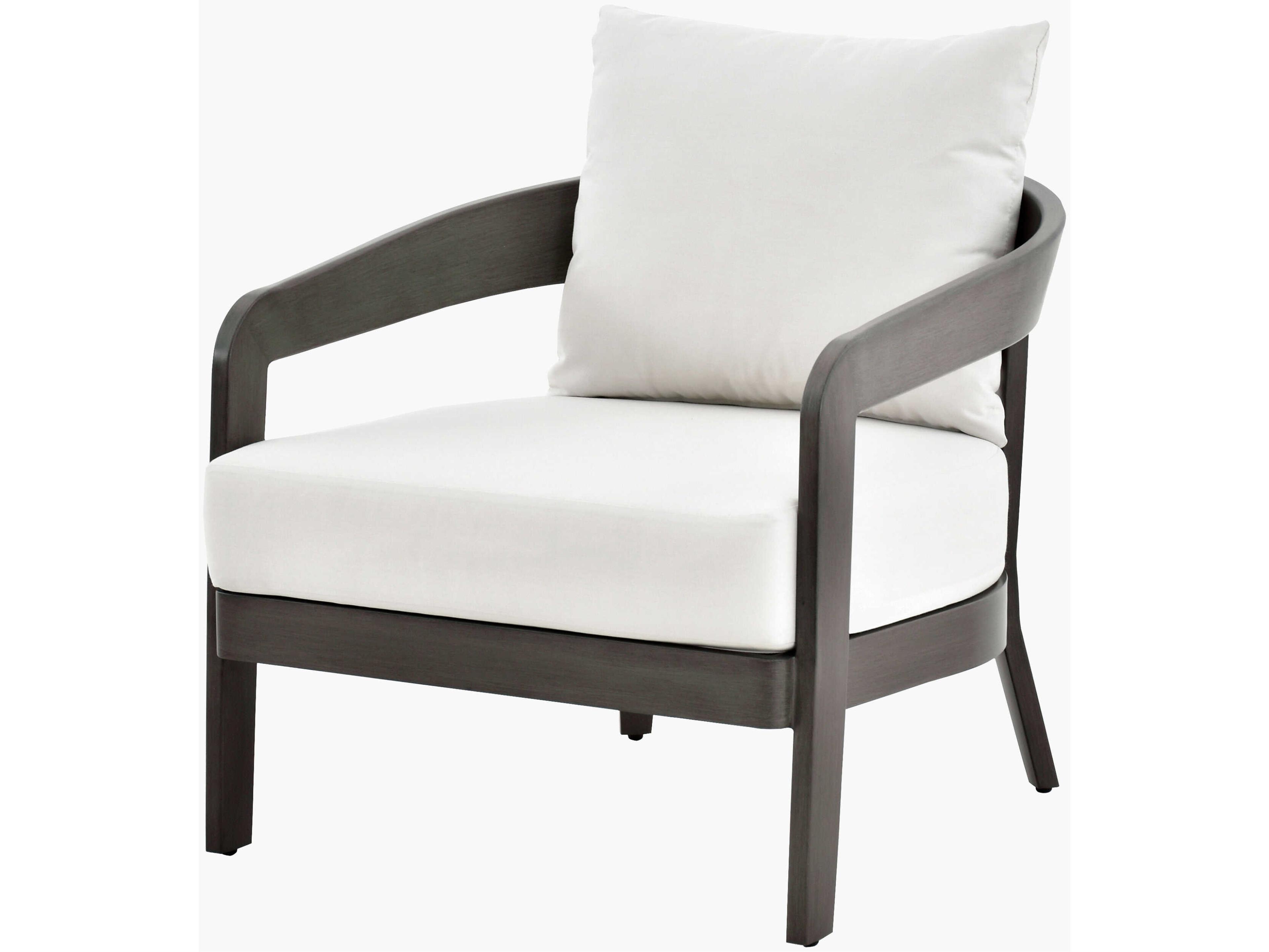 Daniella Hand Painted Gray Aluminum Cushion Lounge Chair