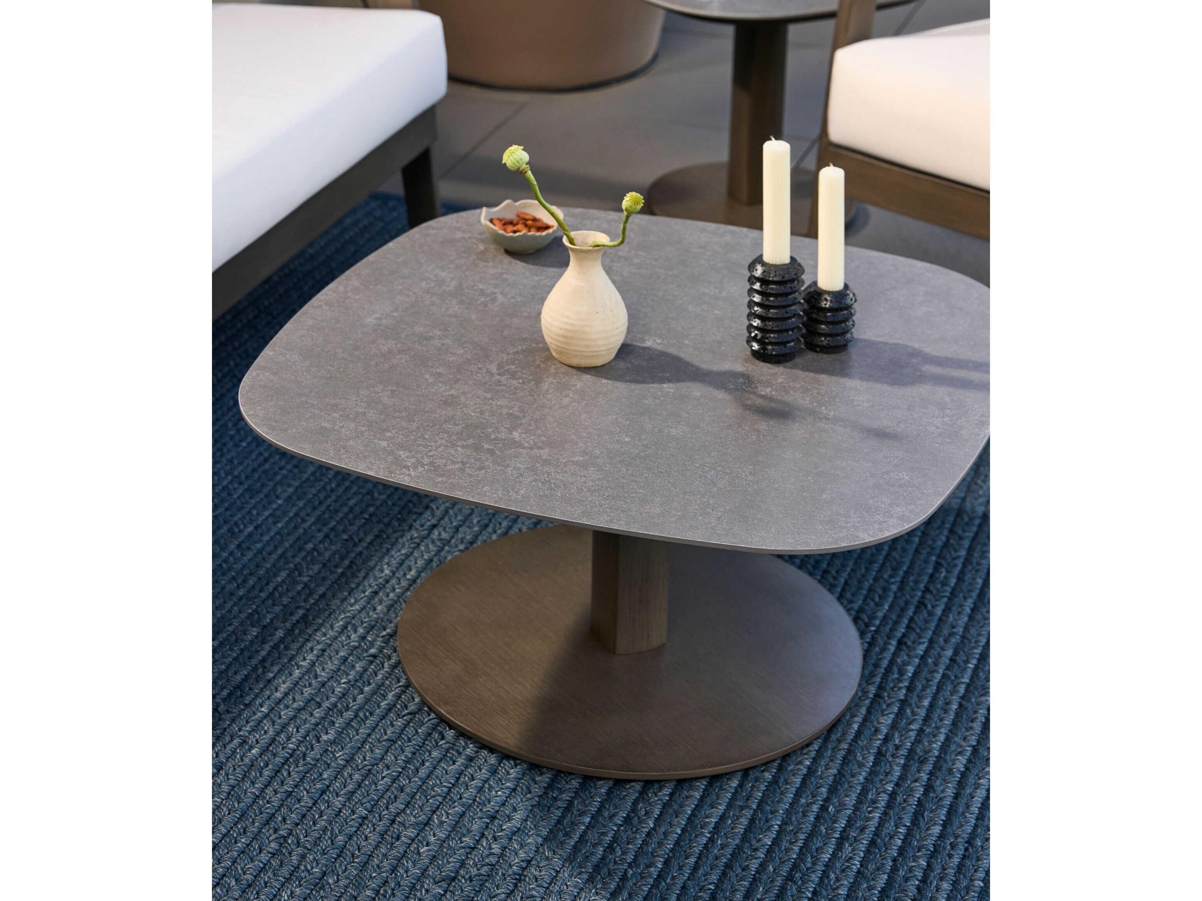 Surya Outdoor Daniella Gray Aluminum Square Coffee Table