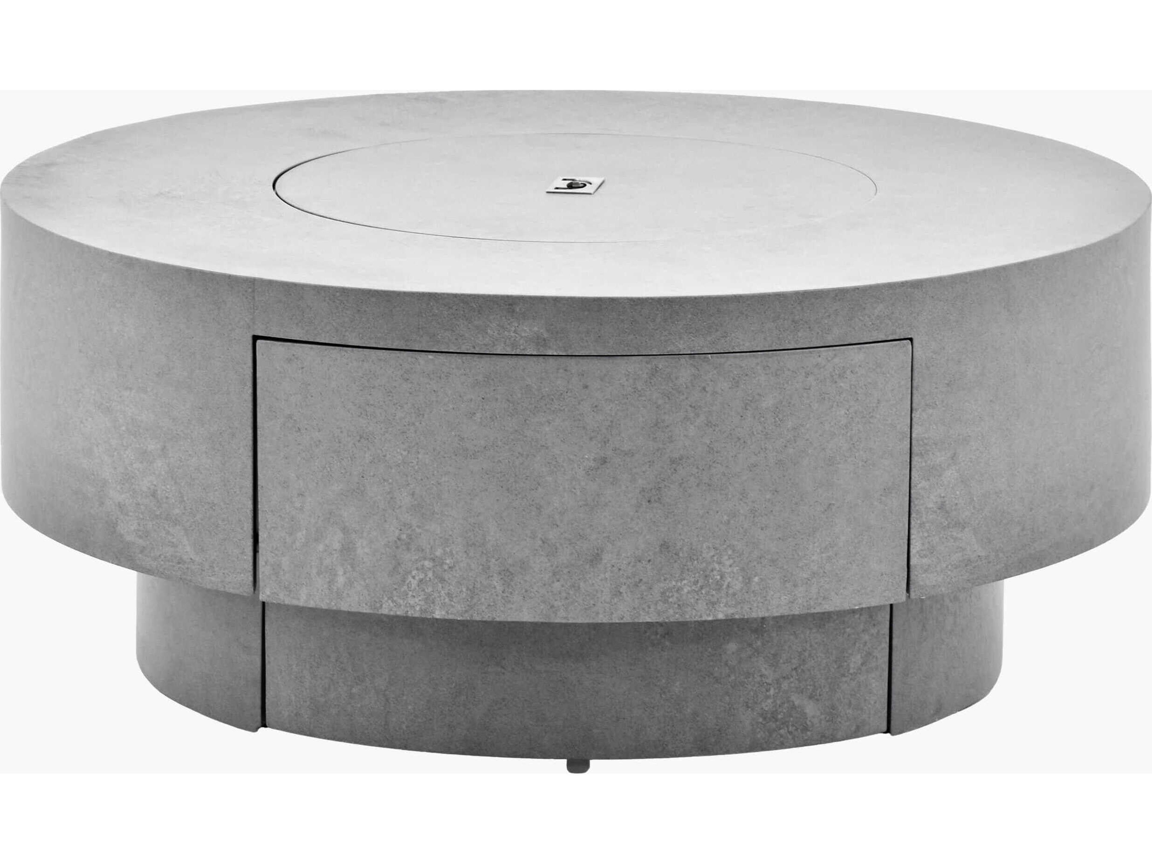 Surya Outdoor Daniella Gray Aluminum Round Fire Pit Table