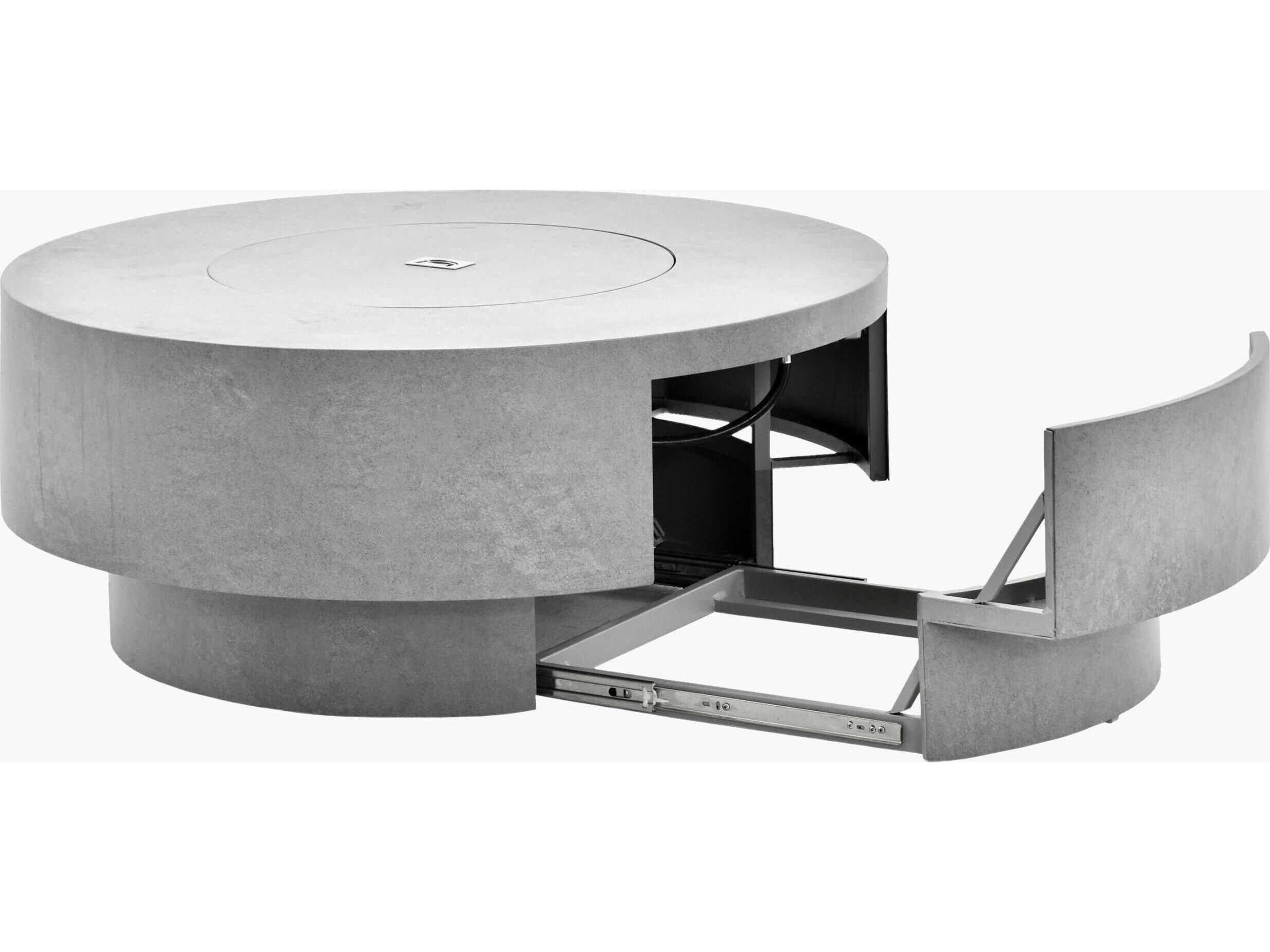 Surya Outdoor Daniella Gray Aluminum Round Fire Pit Table