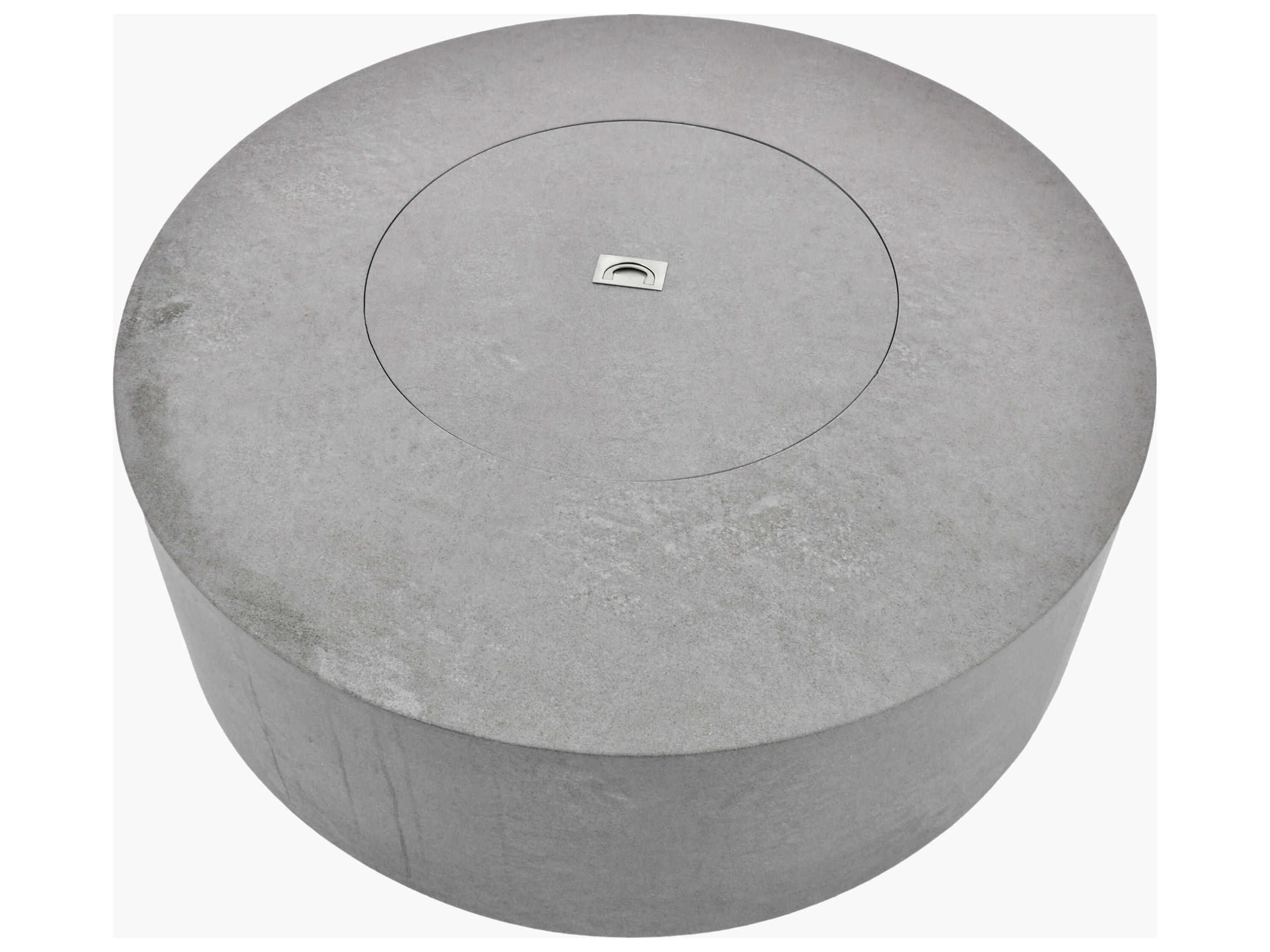 Surya Outdoor Daniella Gray Aluminum Round Fire Pit Table