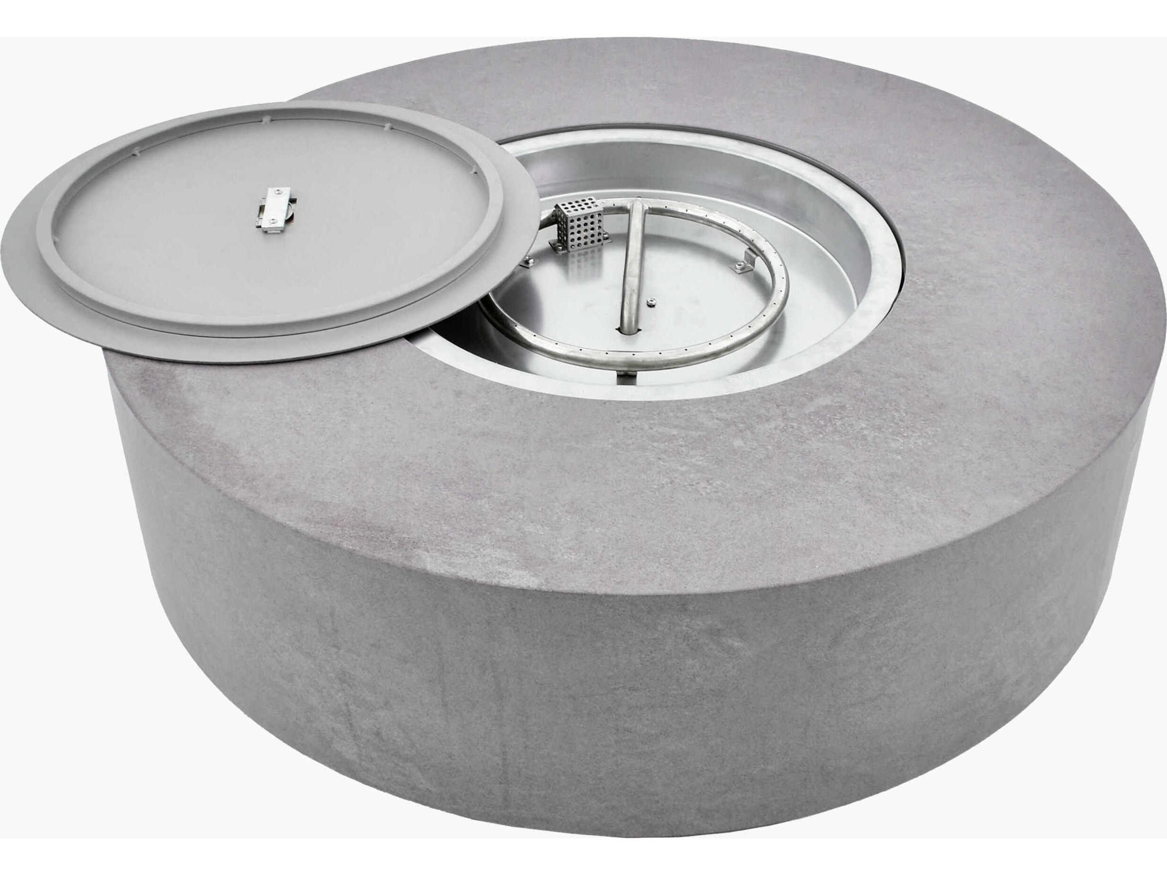 Surya Outdoor Daniella Gray Aluminum Round Fire Pit Table