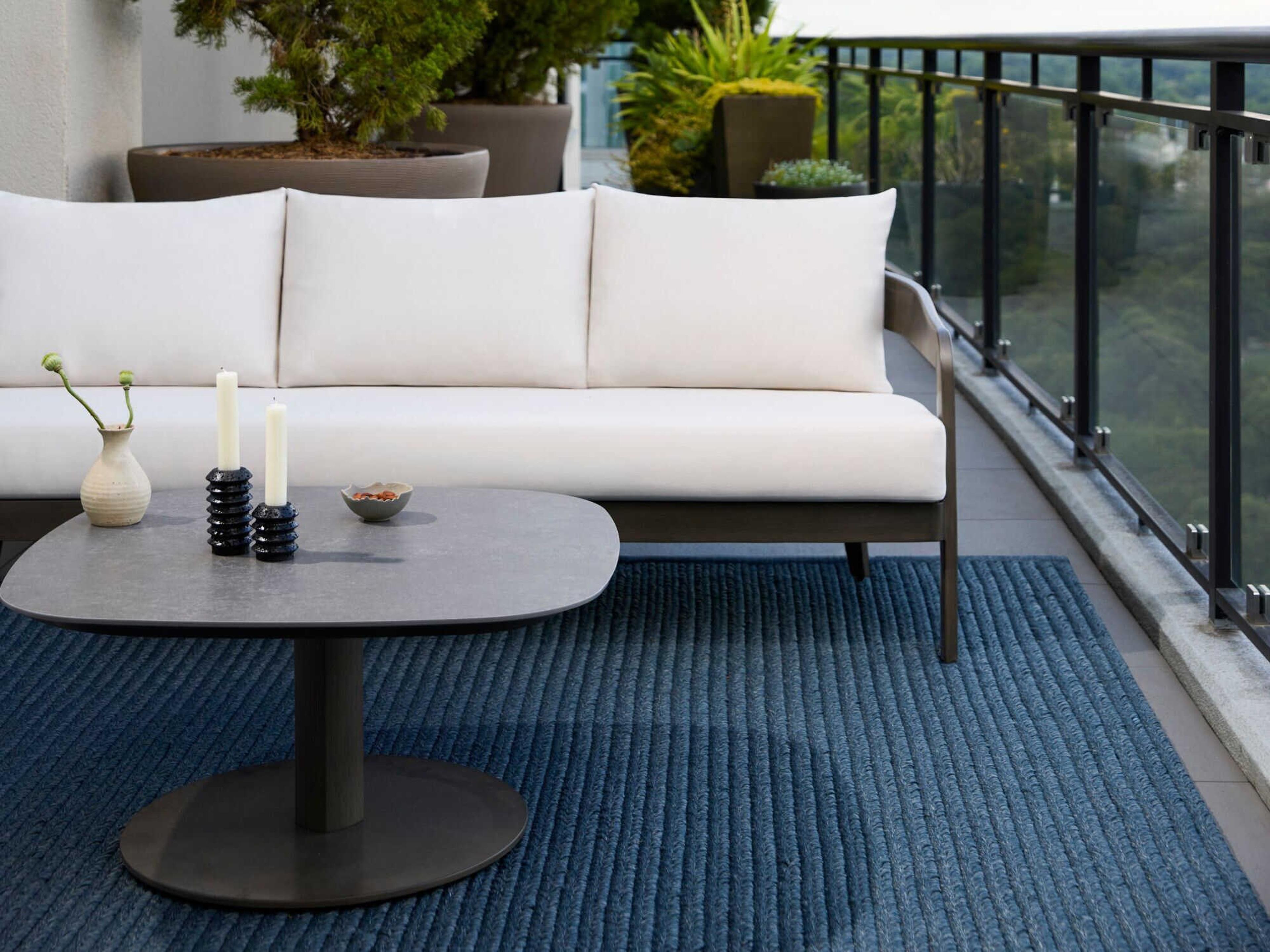 Surya Outdoor Daniella Gray Aluminum Cushion Sofa