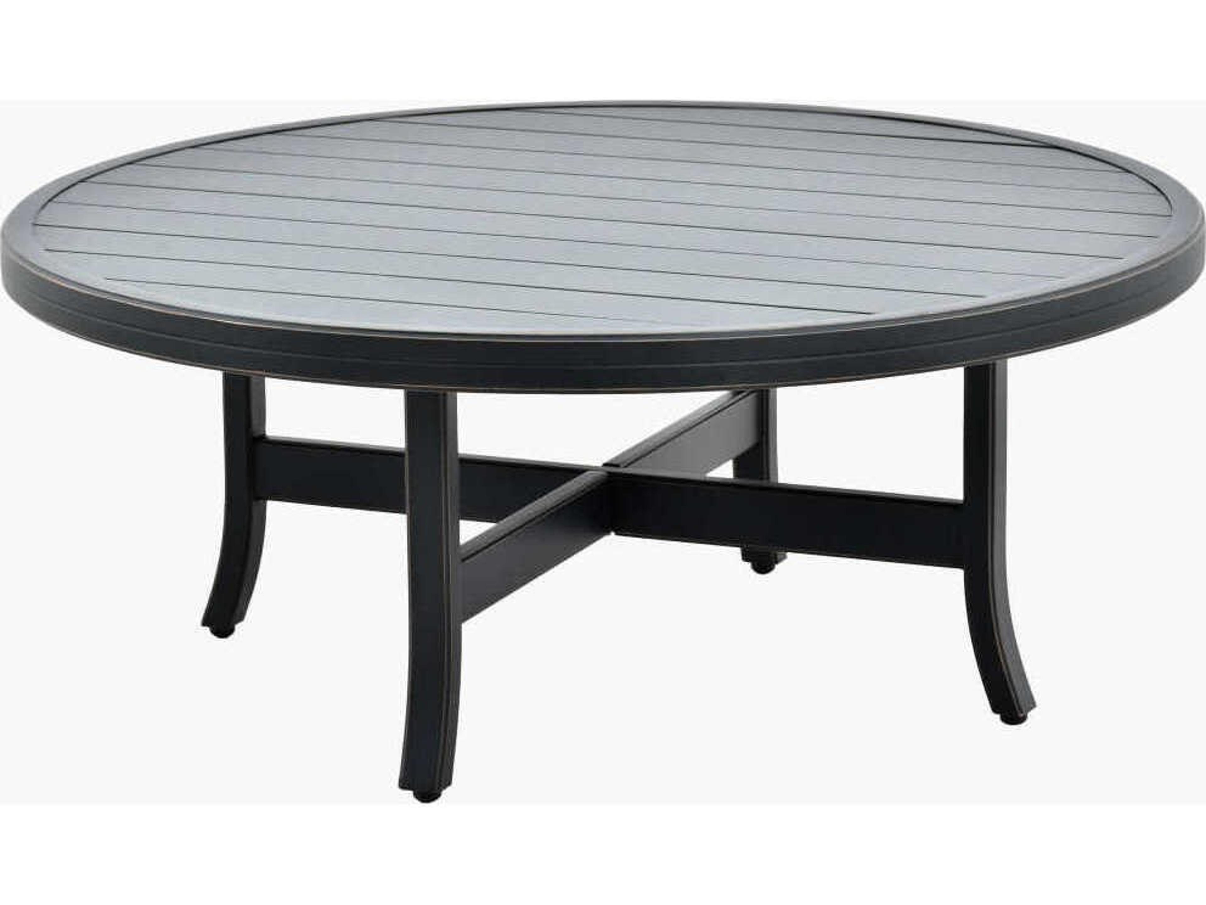 Fairborn Hand Painted Black Aluminum Round Coffee Table