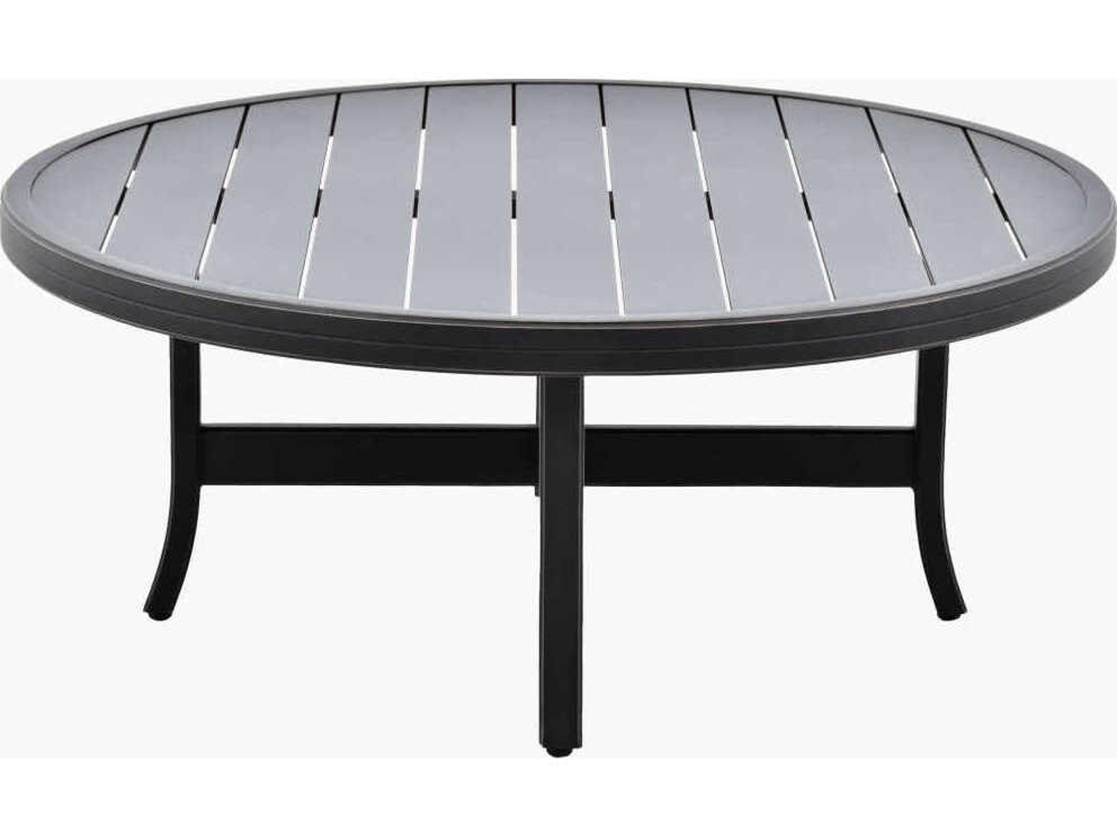Surya Outdoor Fairborn Hand Painted Black Aluminum Round Coffee Table