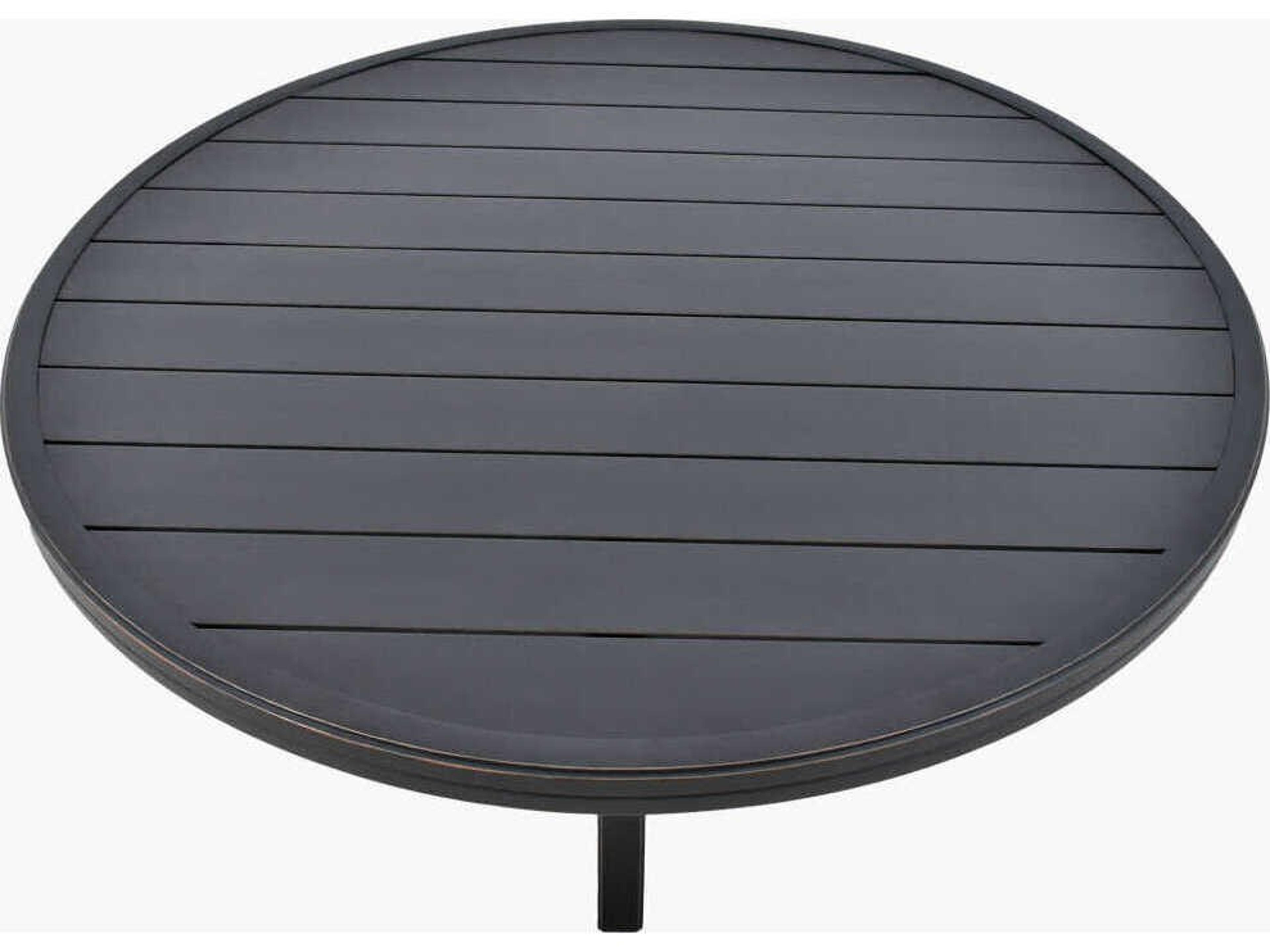 Surya Outdoor Fairborn Hand Painted Black Aluminum Round Coffee Table