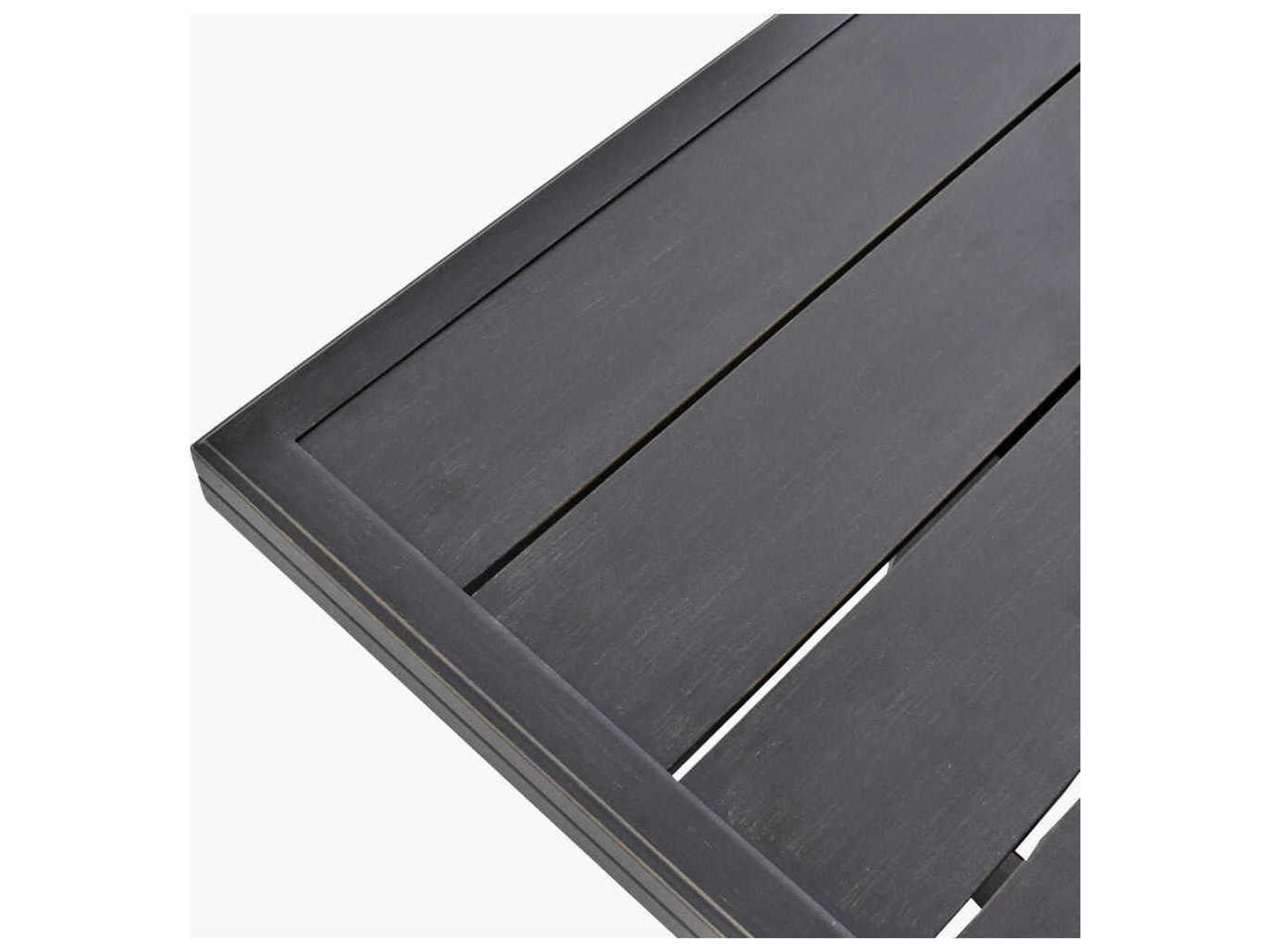 Surya Outdoor Fairborn Hand Painted Black Aluminum Rectangular Fire Pit Table