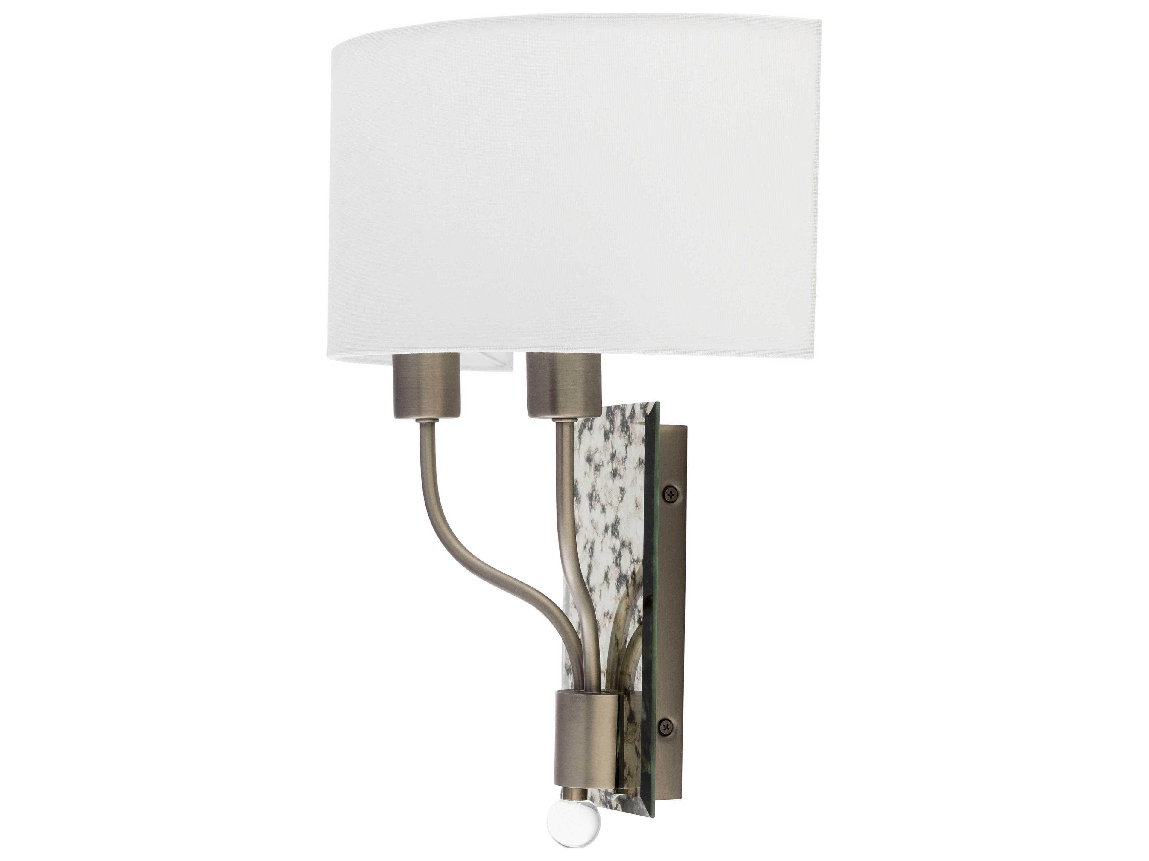 Surya Ogee 2-Light Metallic Nickel Wall Sconce