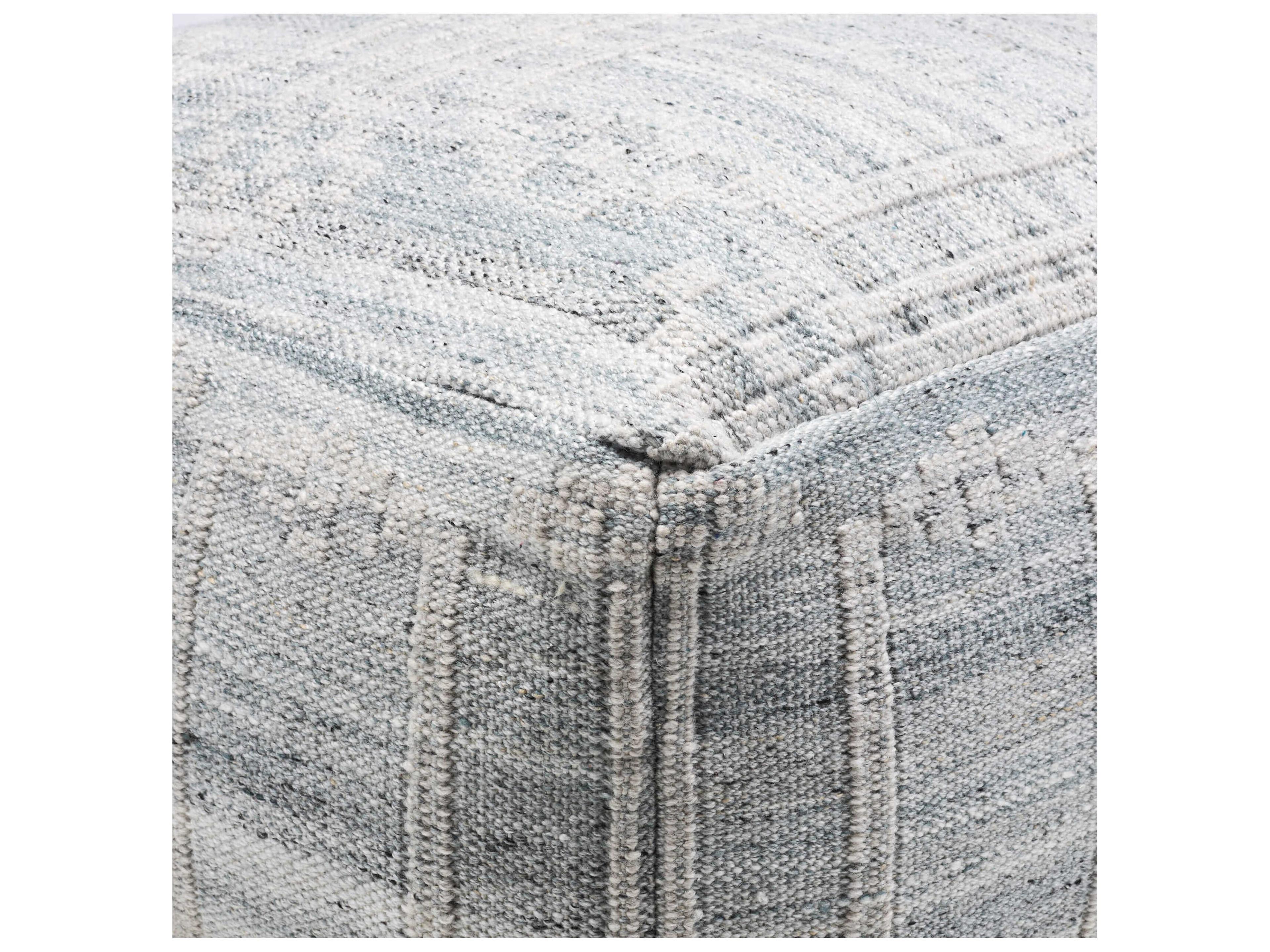 Surya Outdoor Kenneth Light Blue Fabric Cushion Pouf
