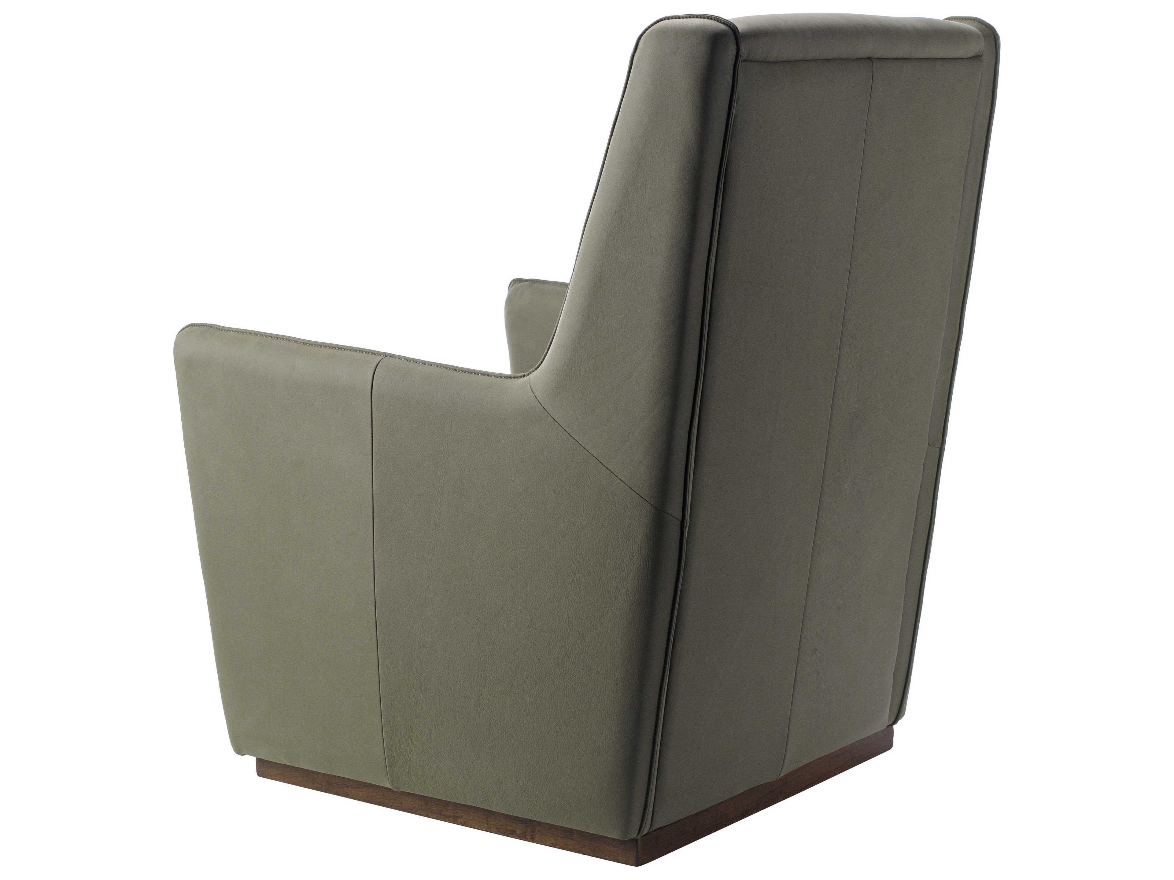 Surya Olivier Green Leather Accent Chair 
