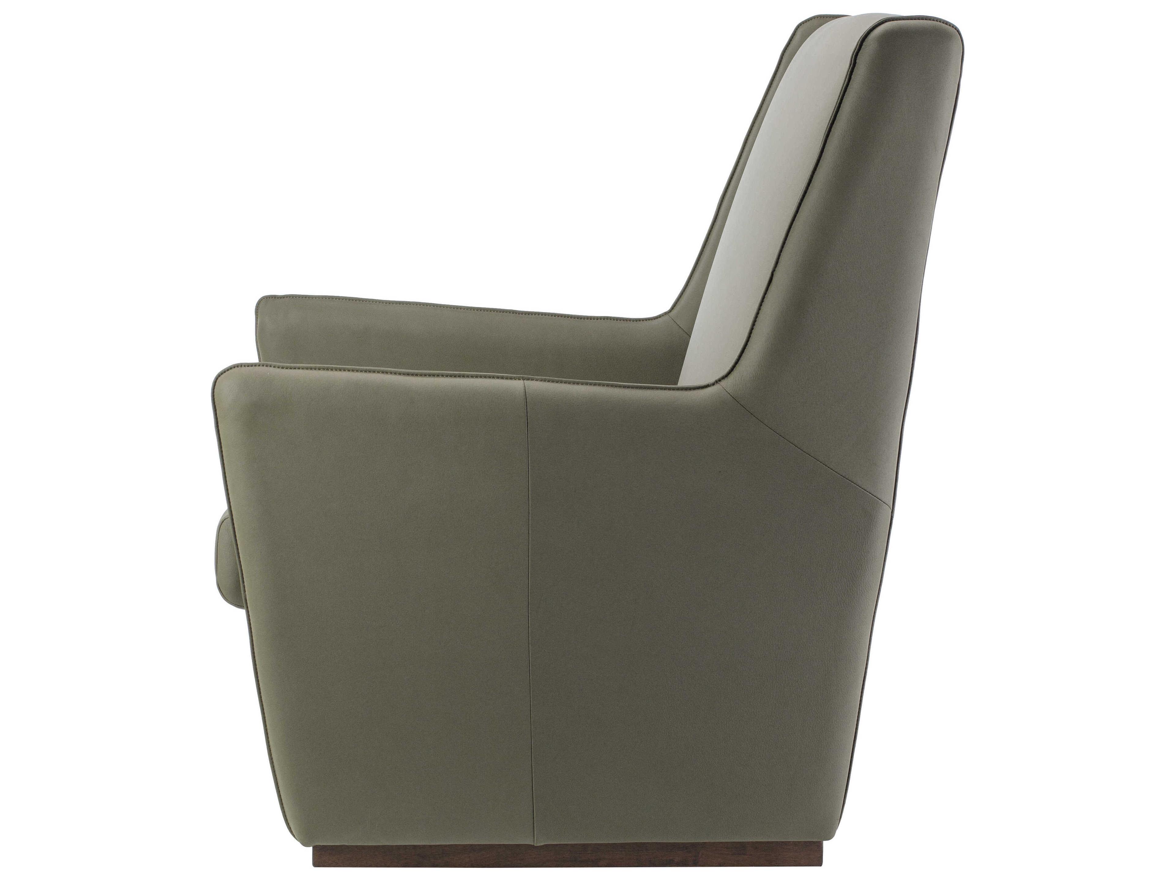 Surya Olivier Green Leather Accent Chair 