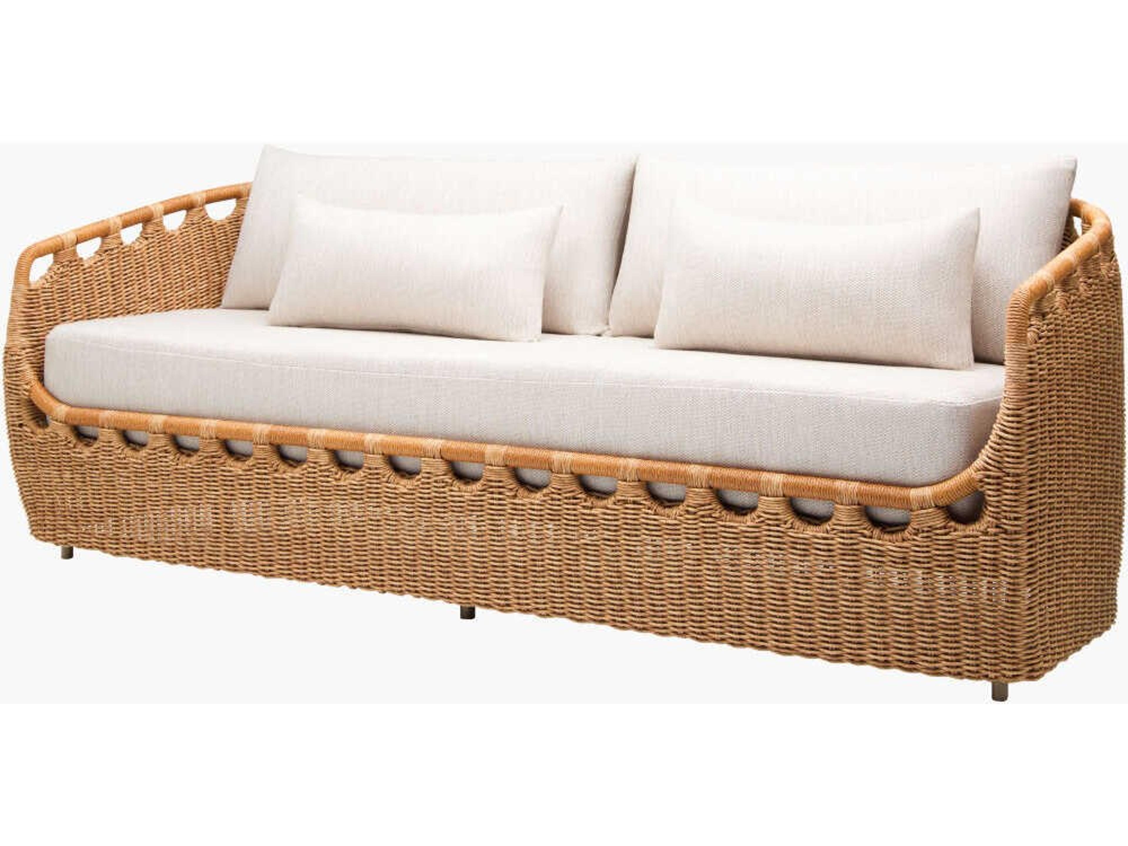 Marvella Powder Coated Dark Brown Aluminum Cushion Sofa