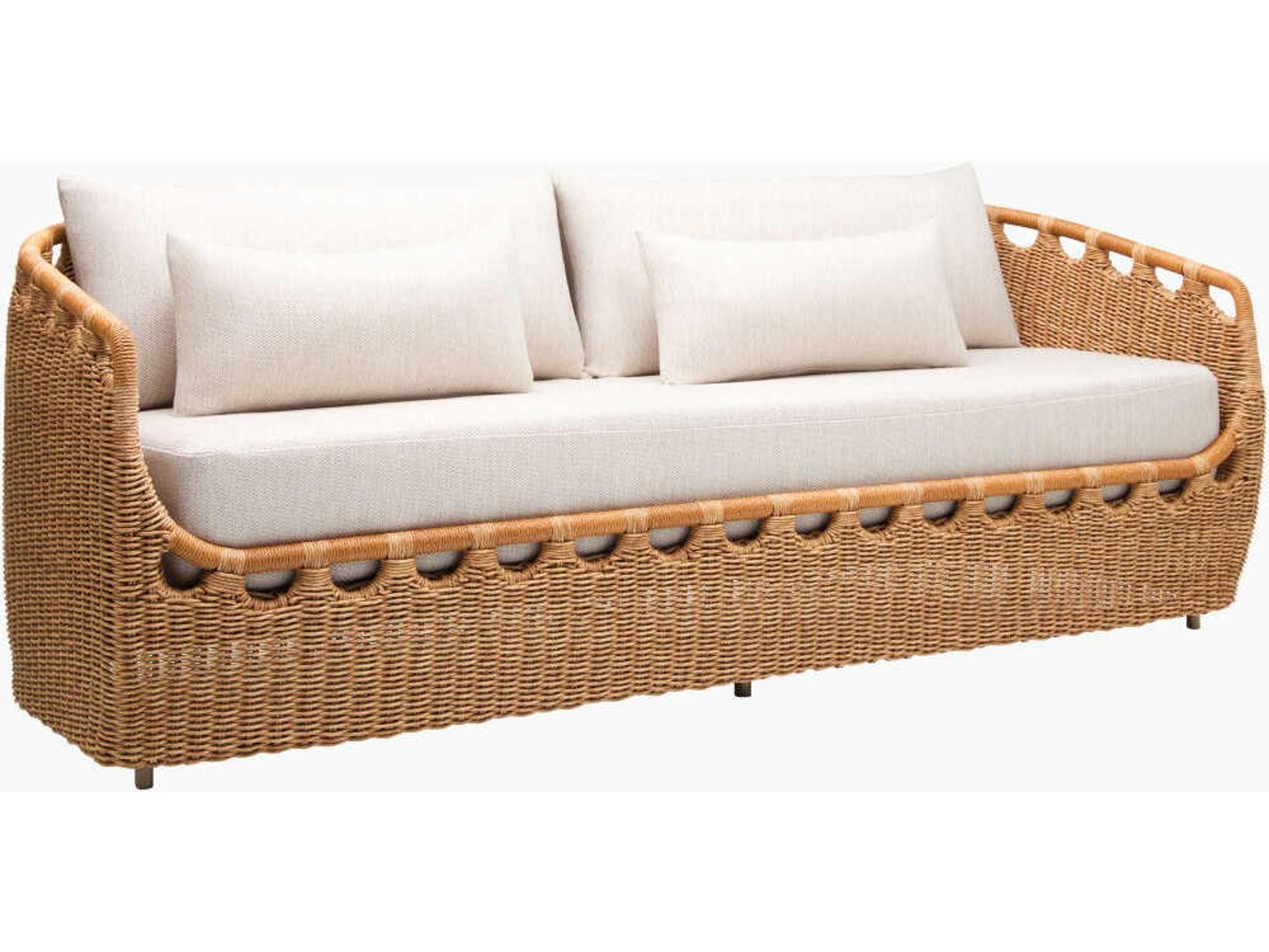 Surya Outdoor Marvella Powder Coated Dark Brown Aluminum Cushion Sofa