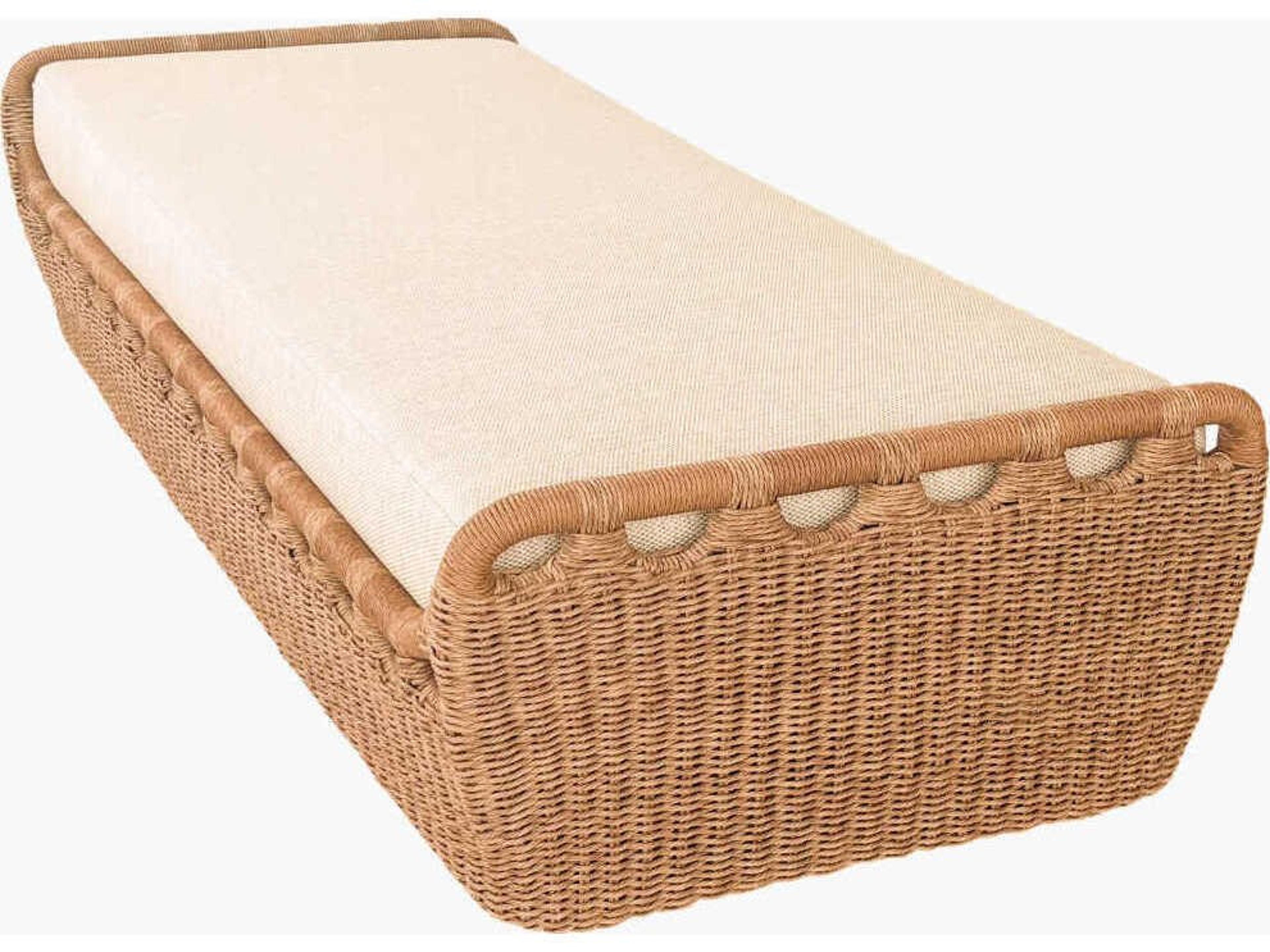 Surya Outdoor Marvella Dark Brown Aluminum Cushion Ottoman