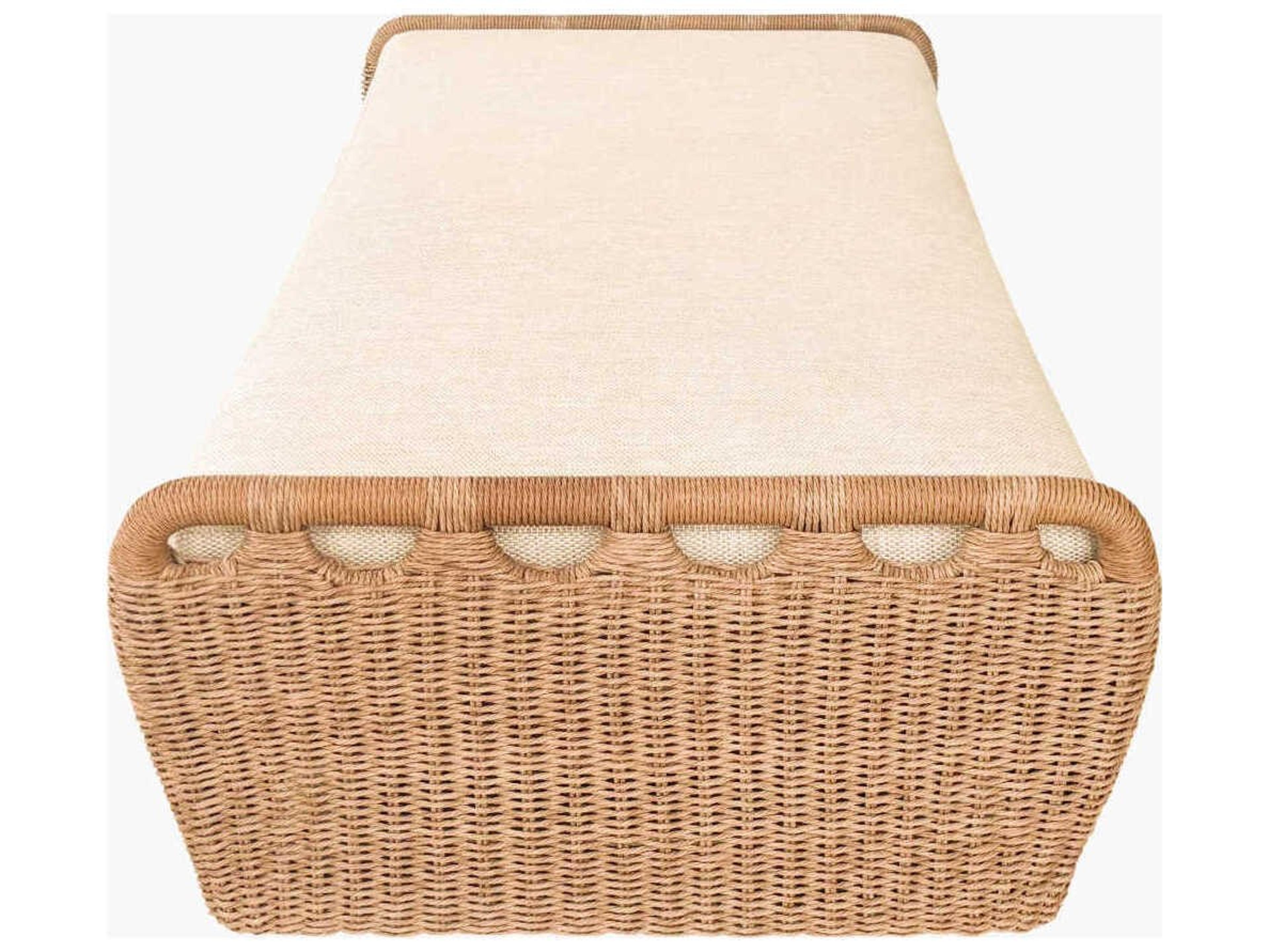 Surya Outdoor Marvella Dark Brown Aluminum Cushion Ottoman