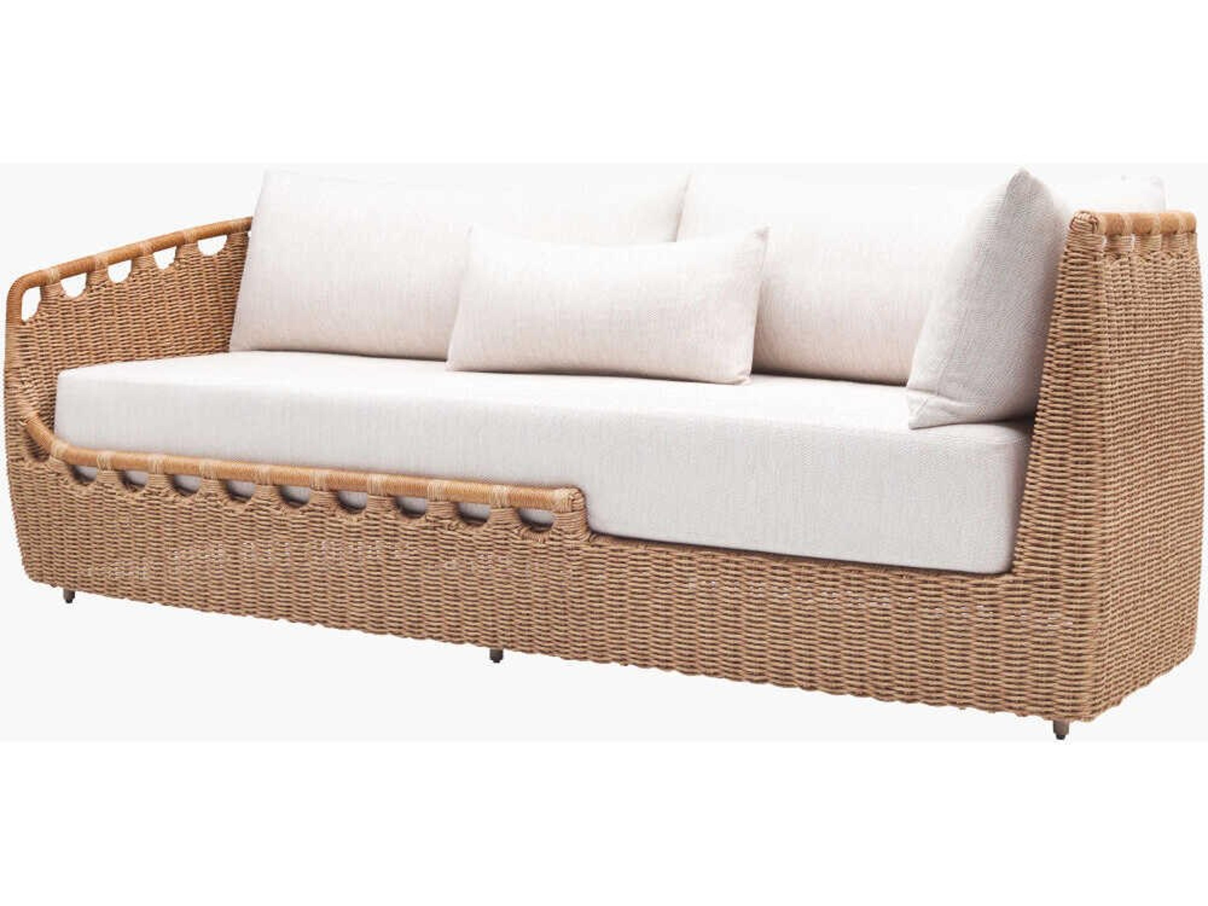 Marvella Powder Coated Dark Brown Aluminum Cushion Modular Sofa