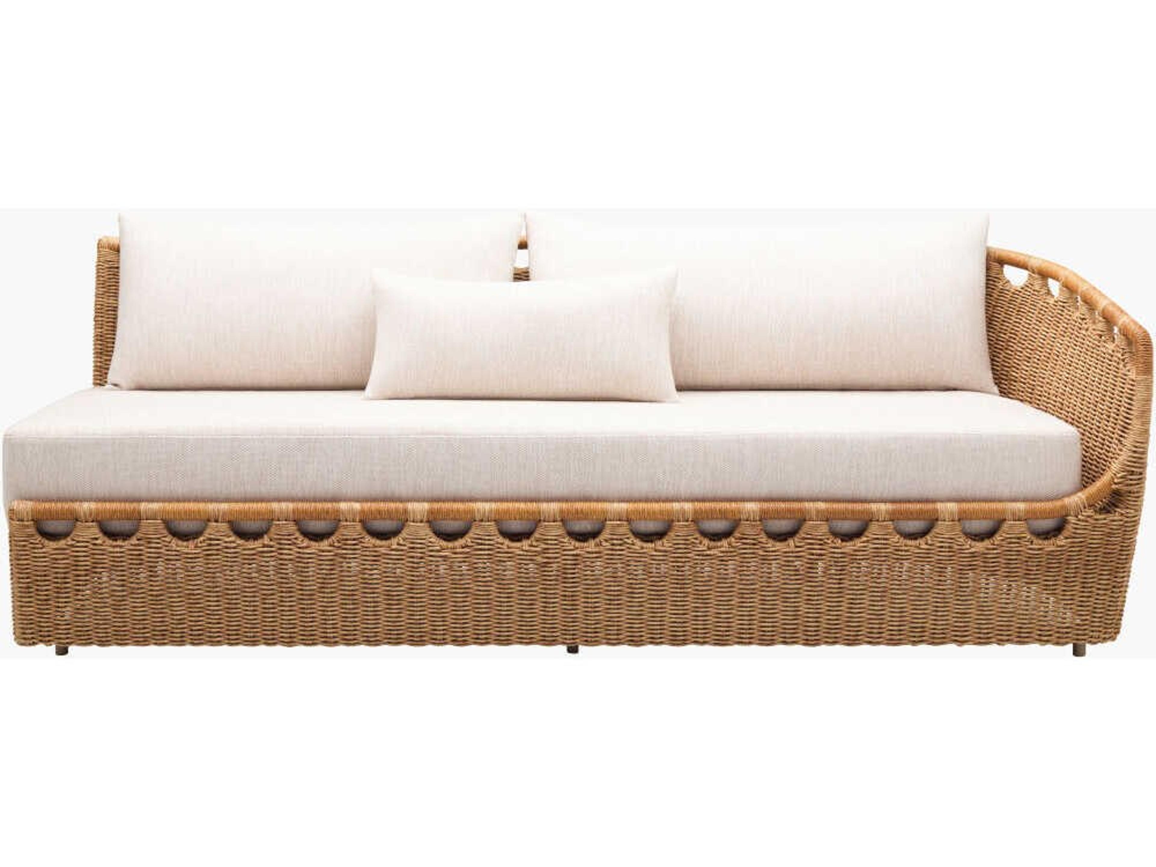 Surya Outdoor Marvella Powder Coated Dark Brown Aluminum Cushion Modular Sofa