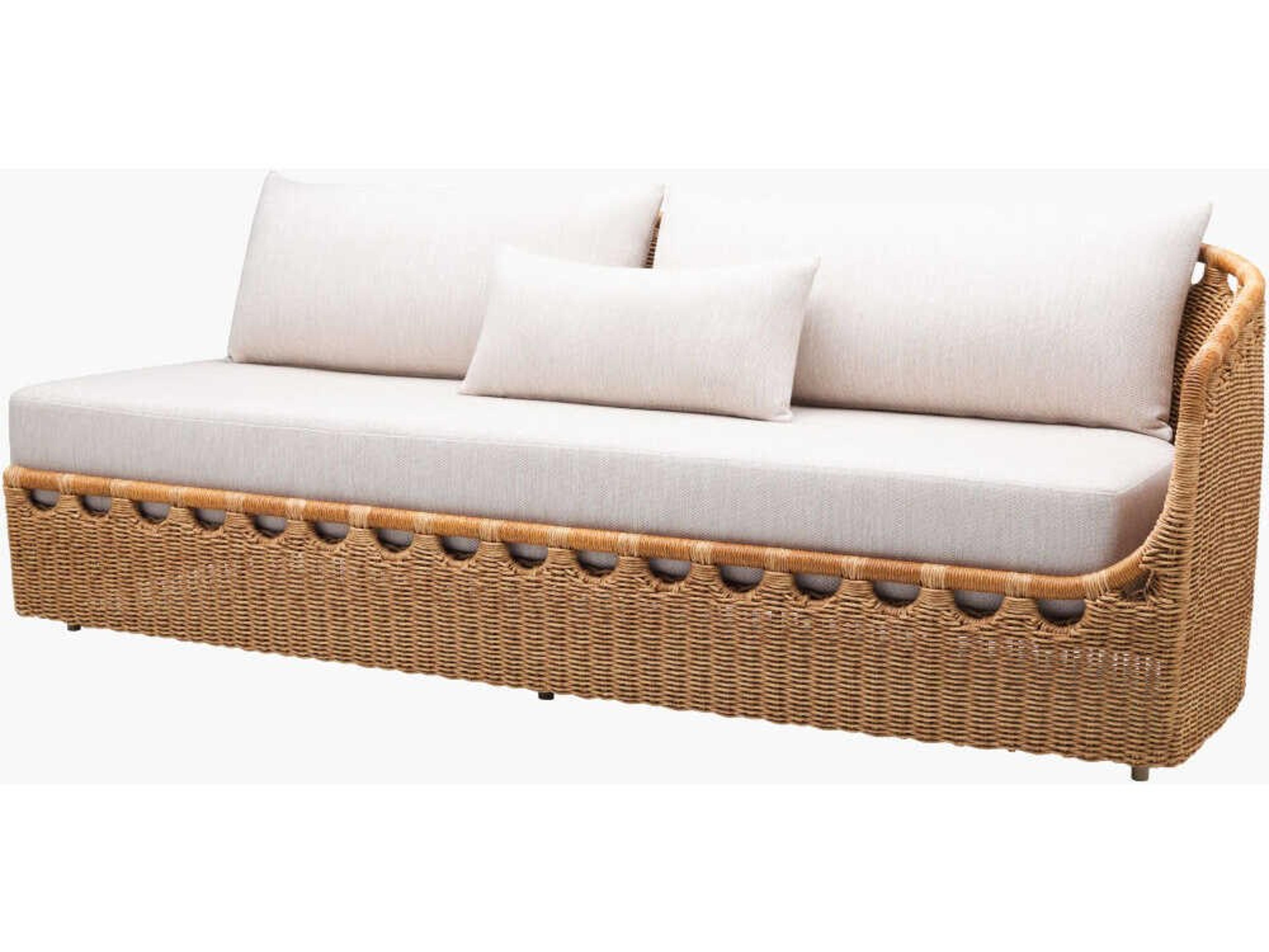 Surya Outdoor Marvella Powder Coated Dark Brown Aluminum Cushion Modular Sofa