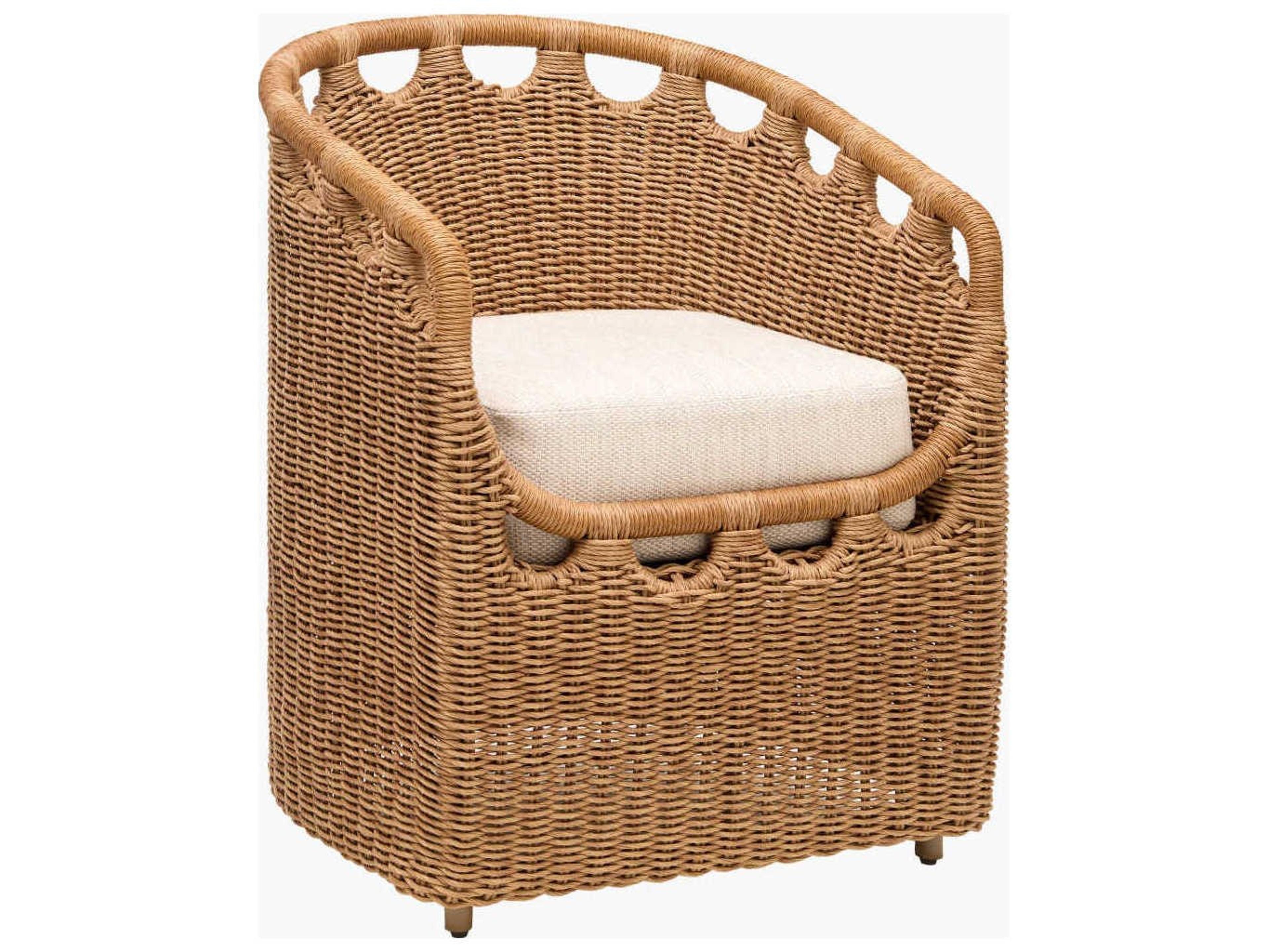 Surya Outdoor Marvella Powder Coated Dark Brown Aluminum Cushion Dining Chair