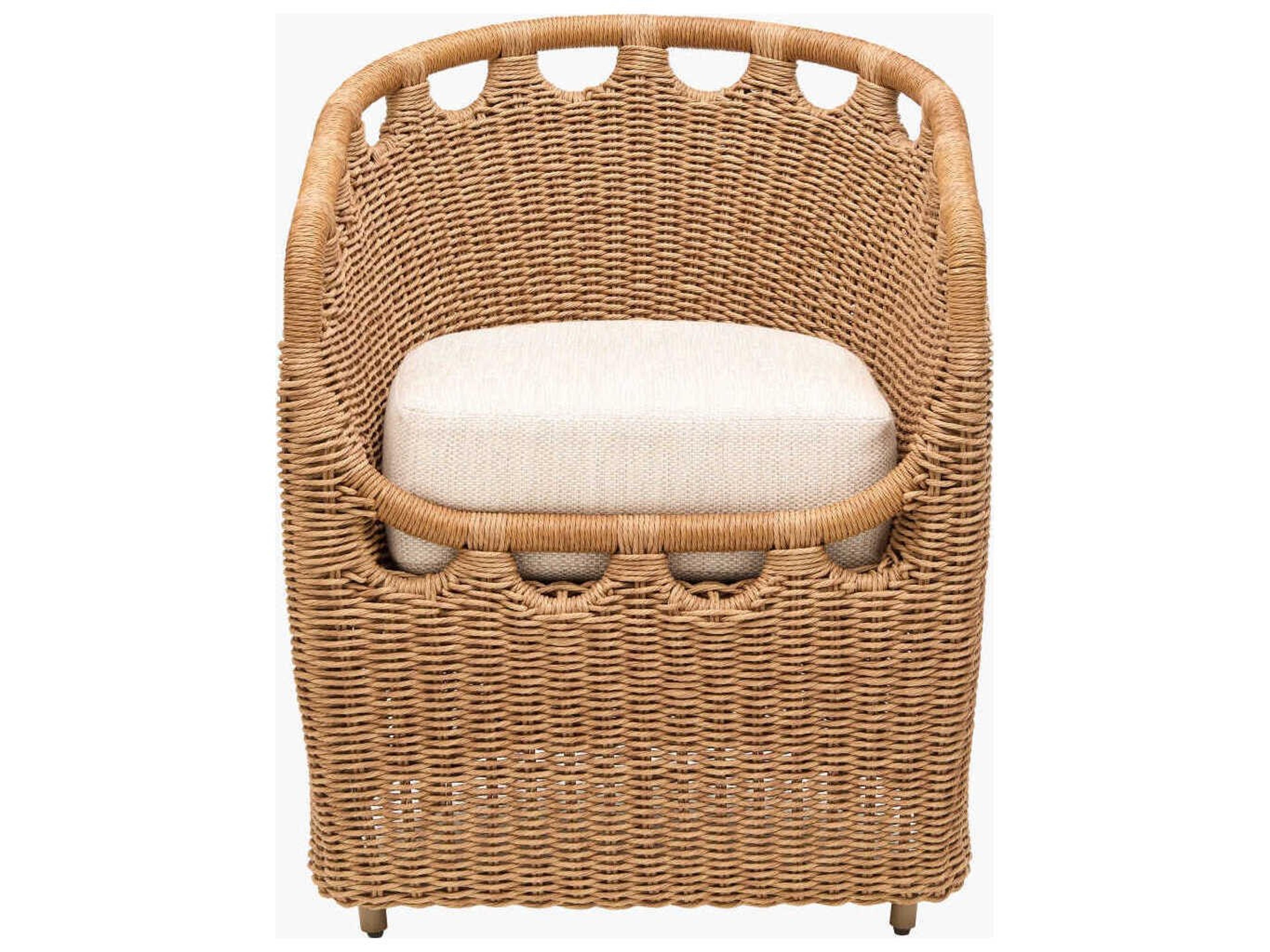 Surya Outdoor Marvella Powder Coated Dark Brown Aluminum Cushion Dining Chair