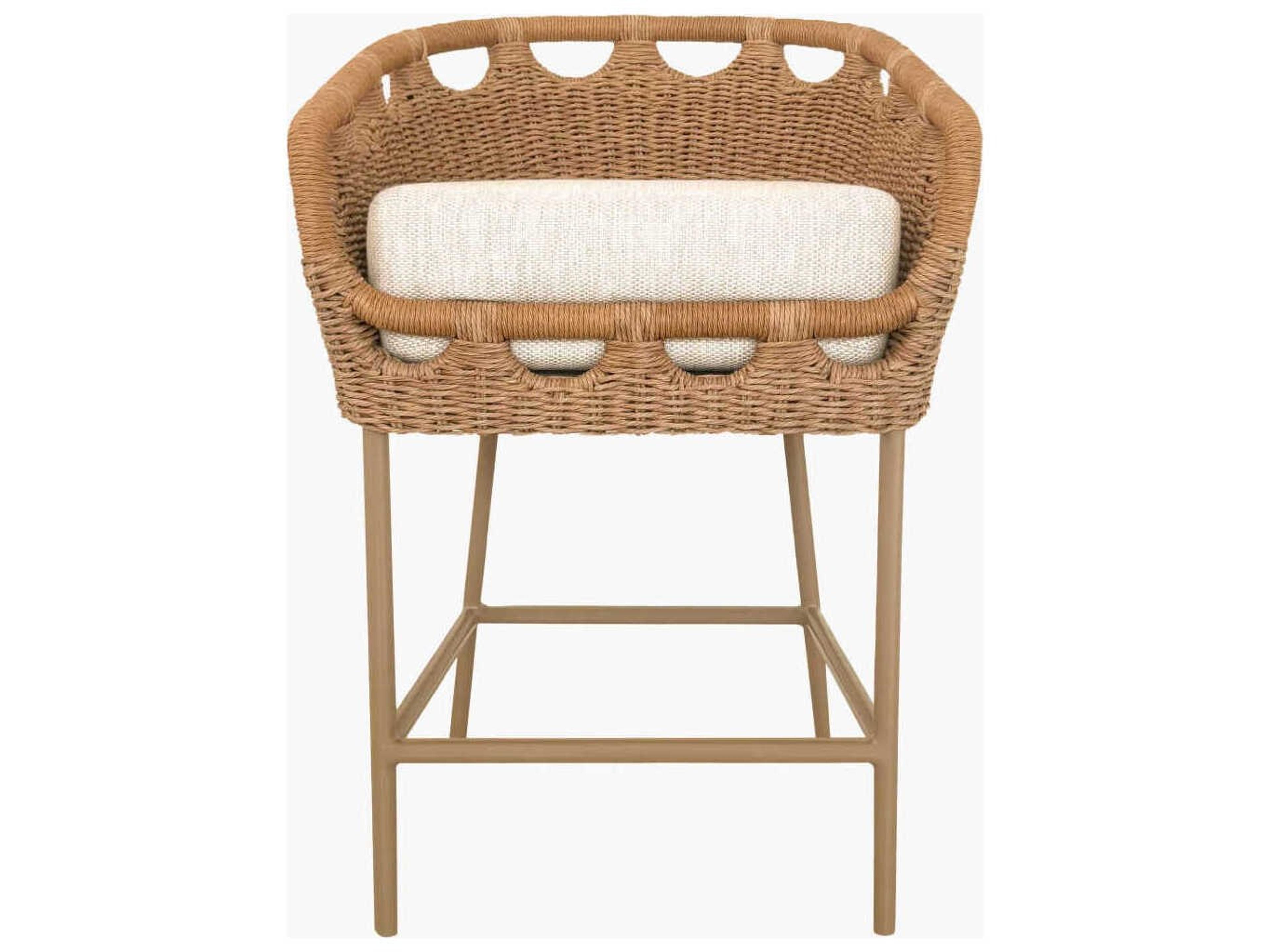 Marvella Dark Brown Aluminum Cushion Counter Stool