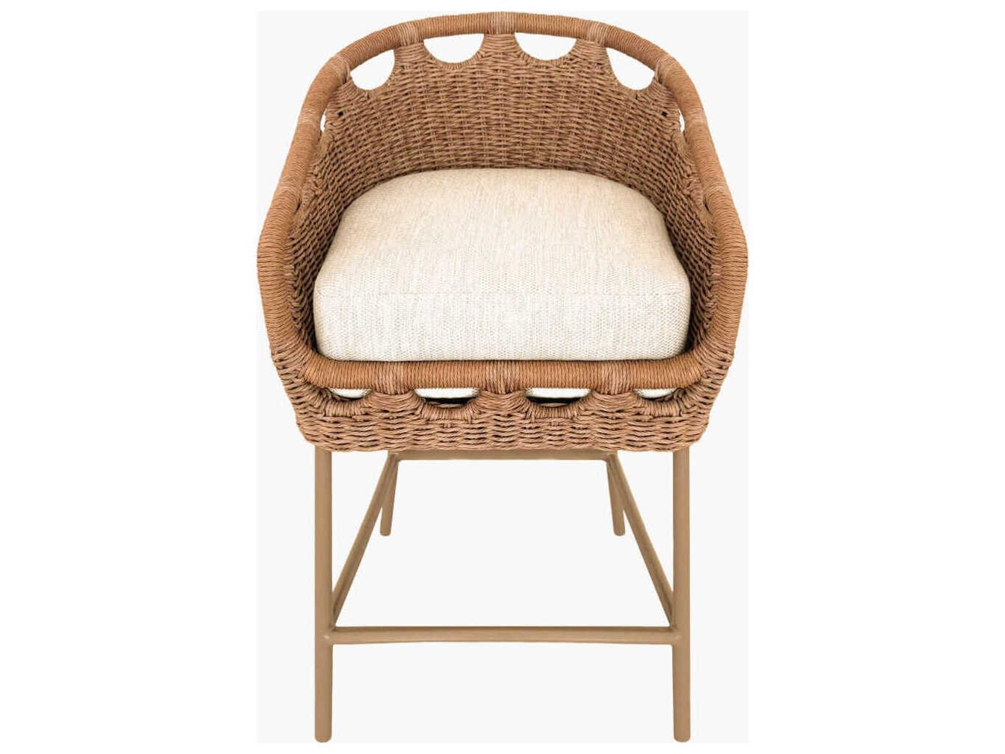 Surya Outdoor Marvella Dark Brown Aluminum Cushion Counter Stool