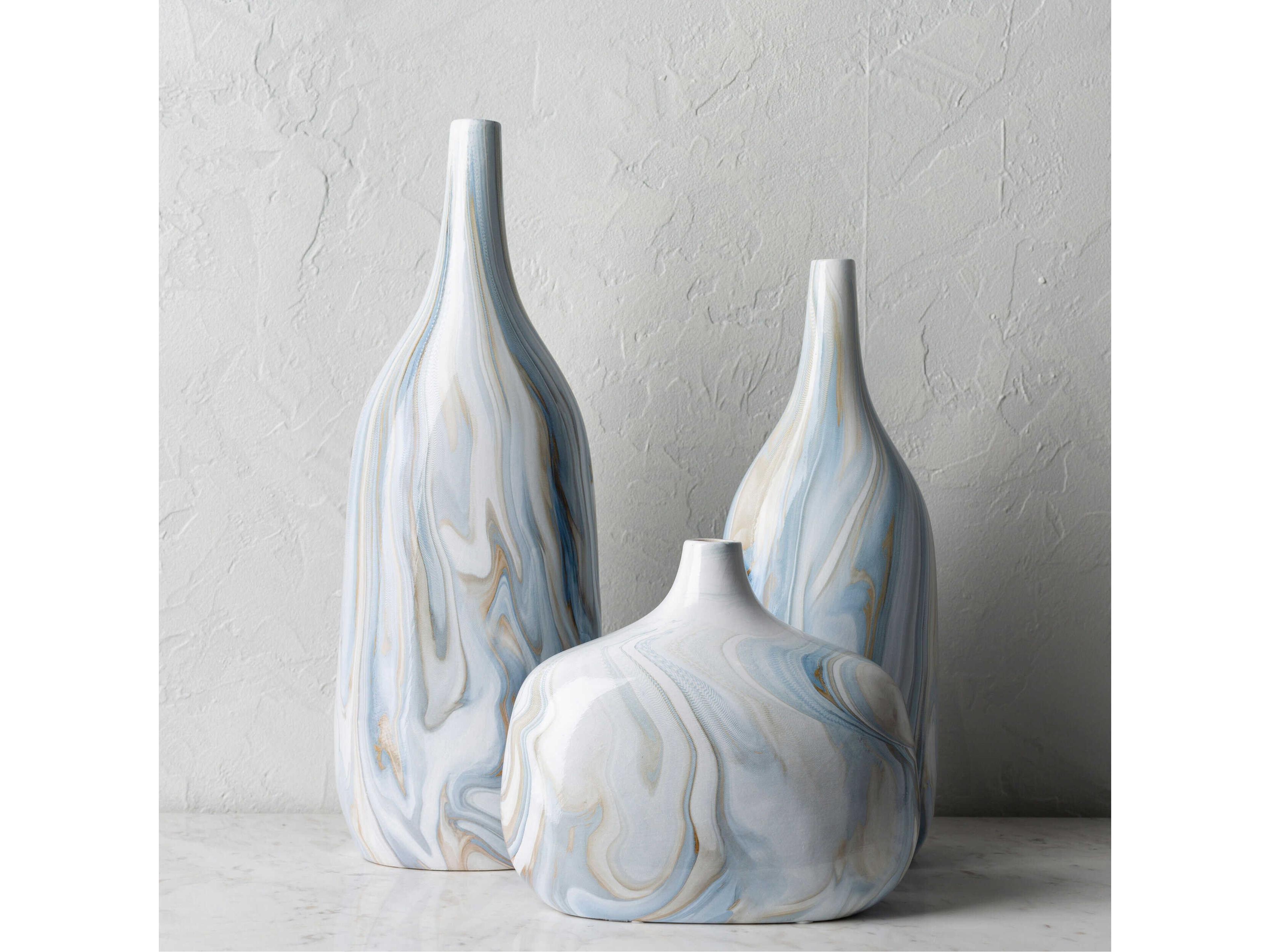Surya Outdoor Marble Vase Set of 3