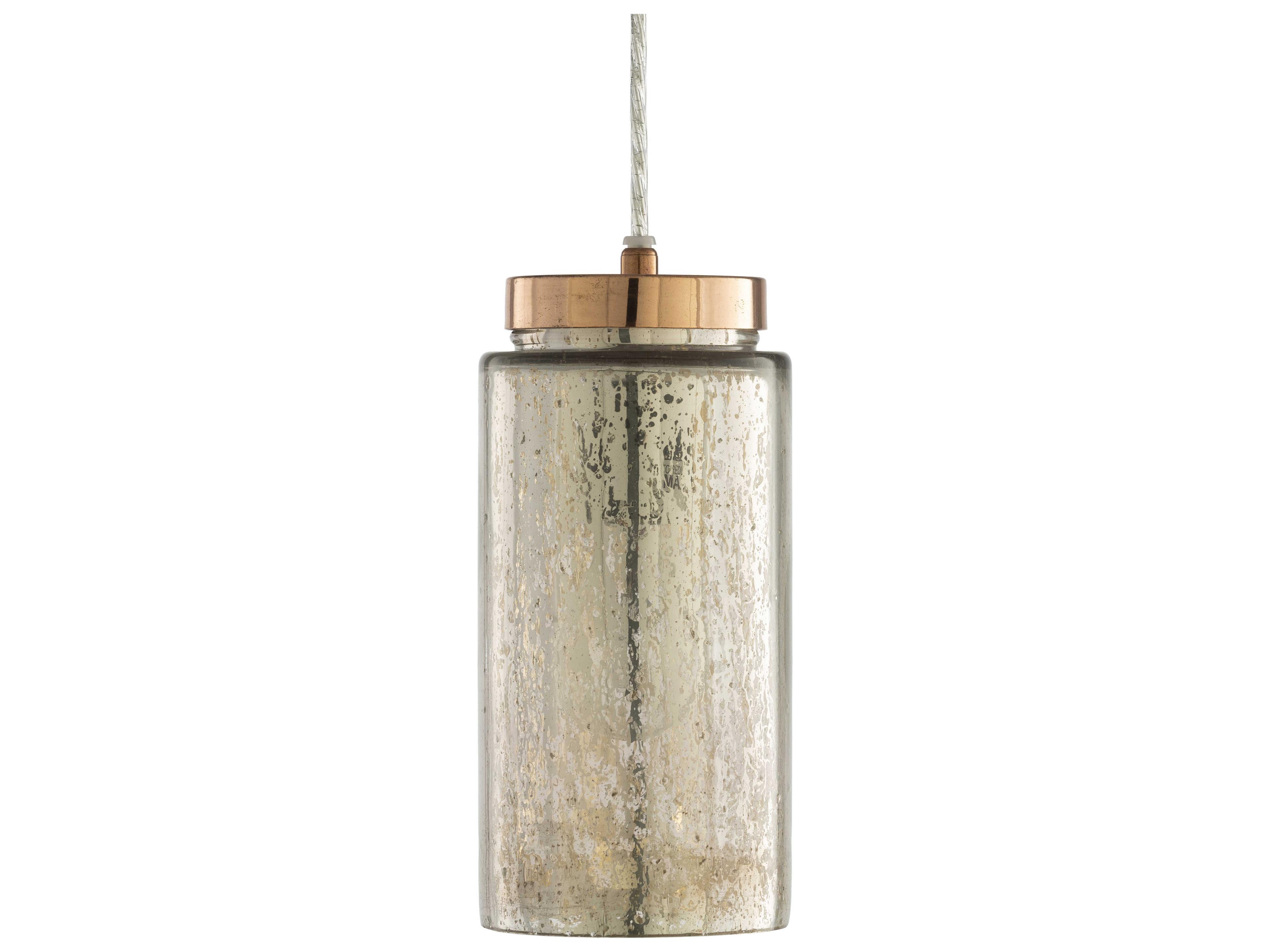 Omare 1-Light Metallic Silver Cylinder Mini Pendant