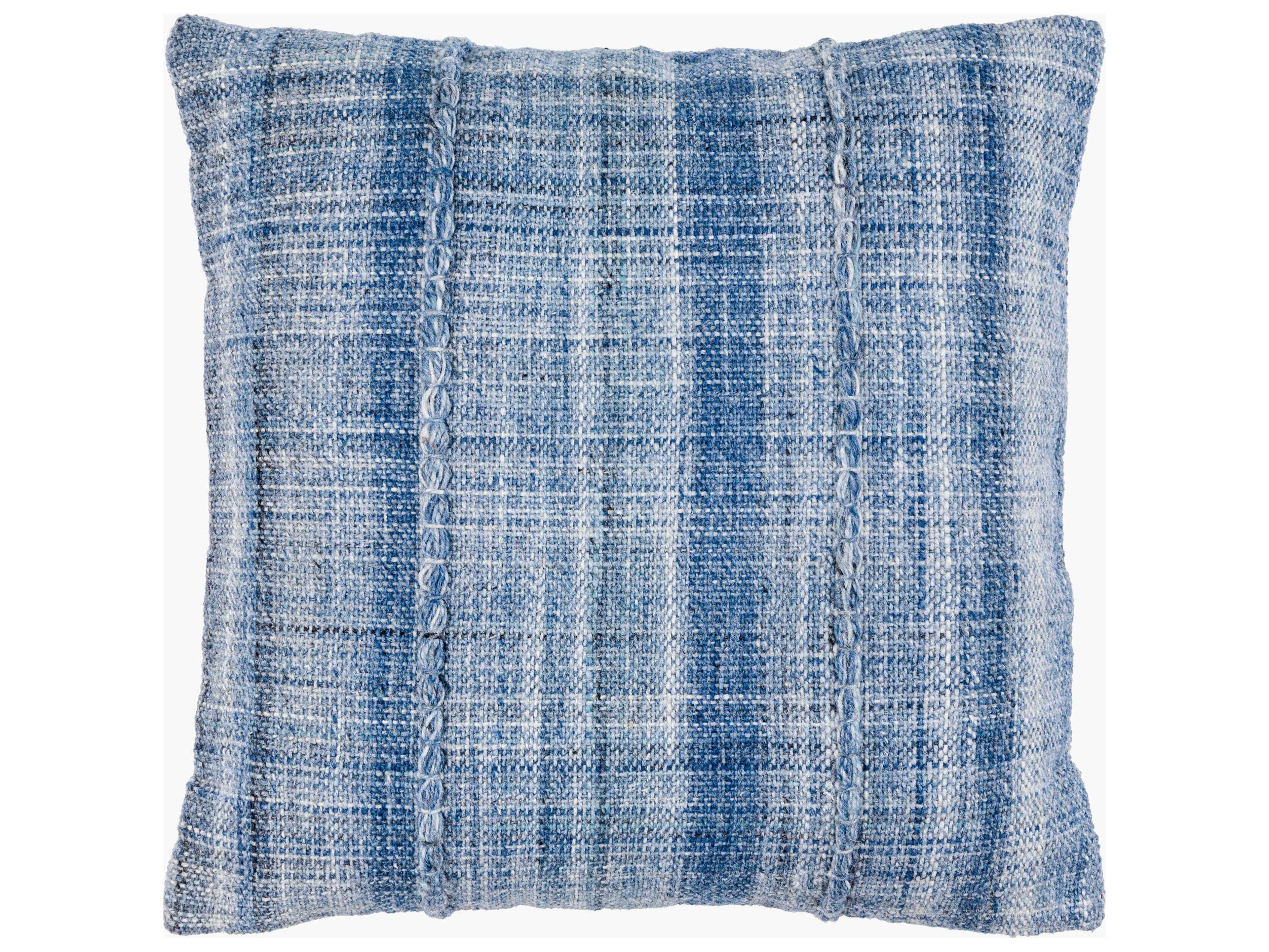 Surya Outdoor Mudcloth Denim Blue Pillow