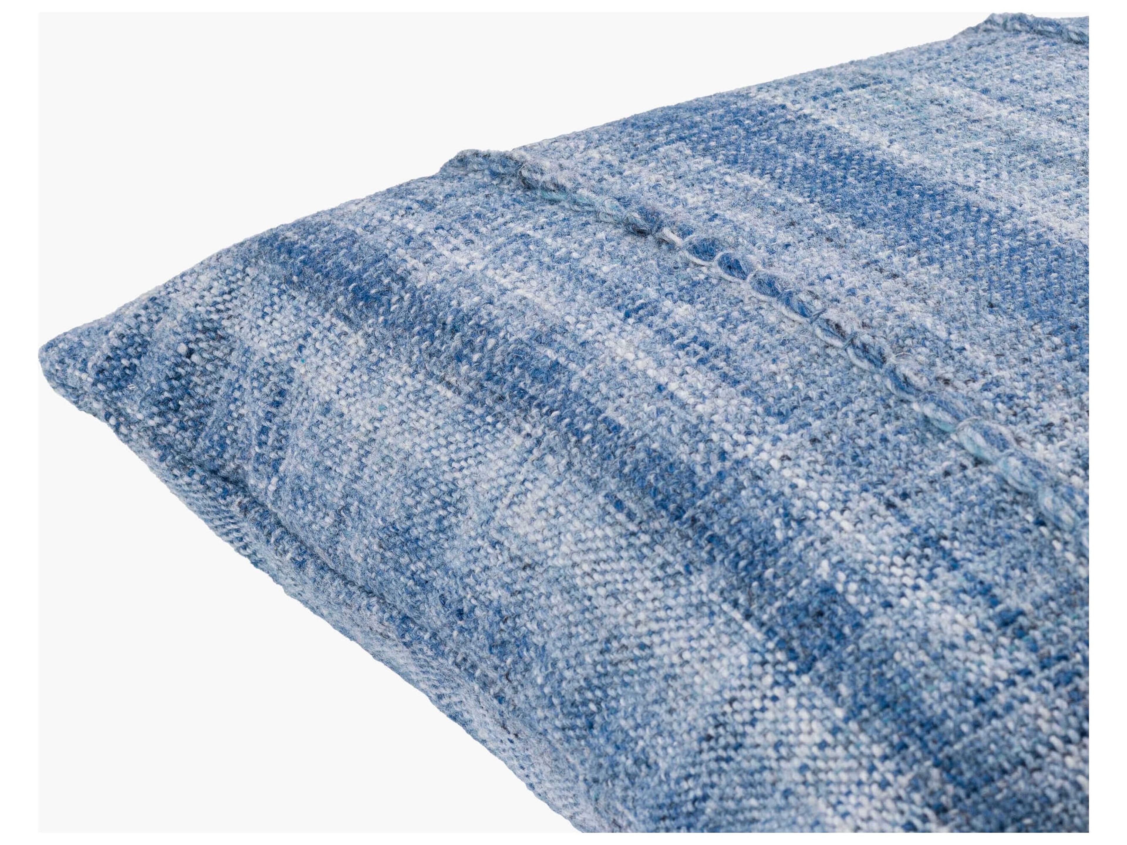 Surya Outdoor Mudcloth Denim Blue Pillow