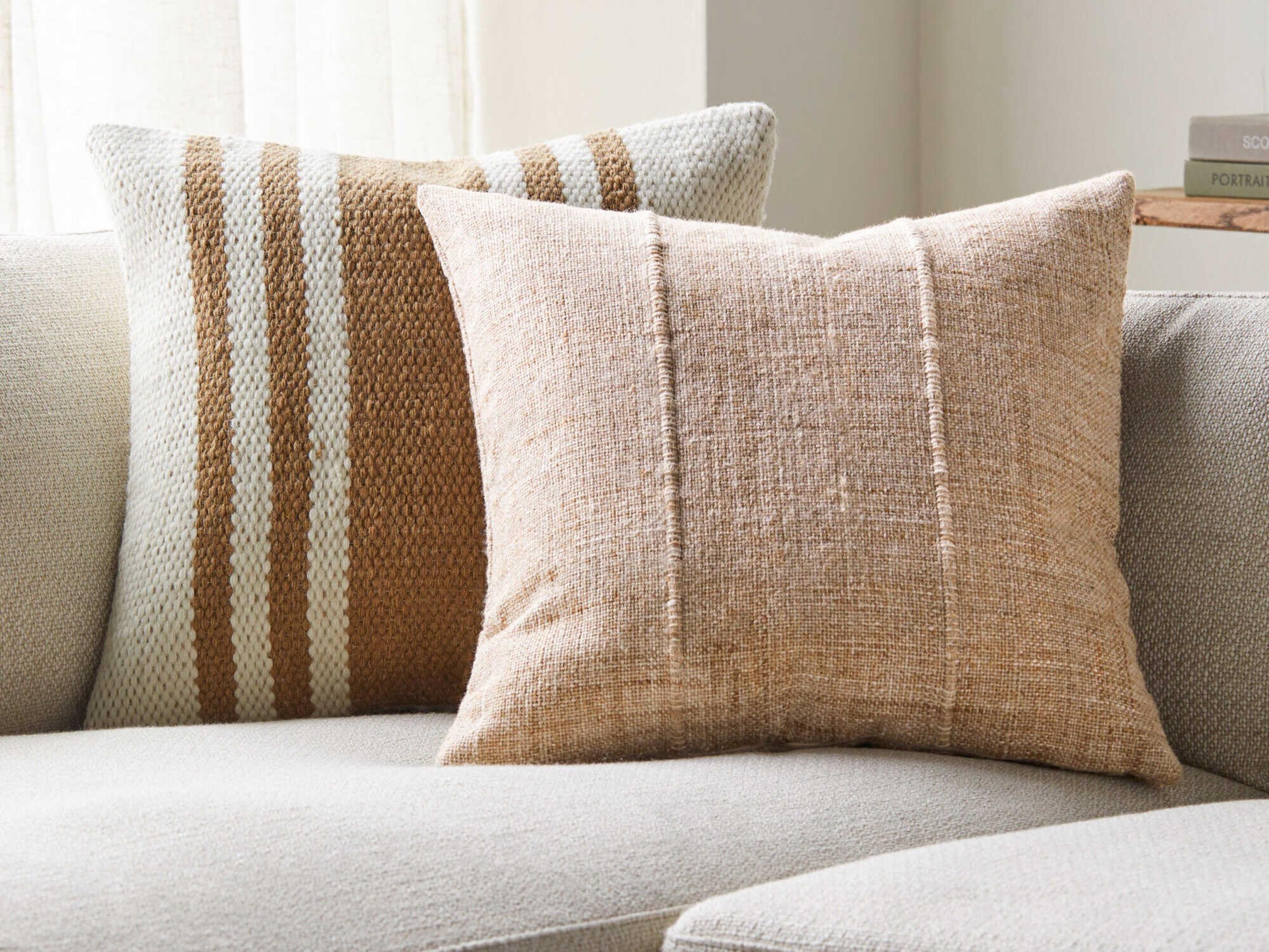 Surya Outdoor Mudcloth Beige Pillow