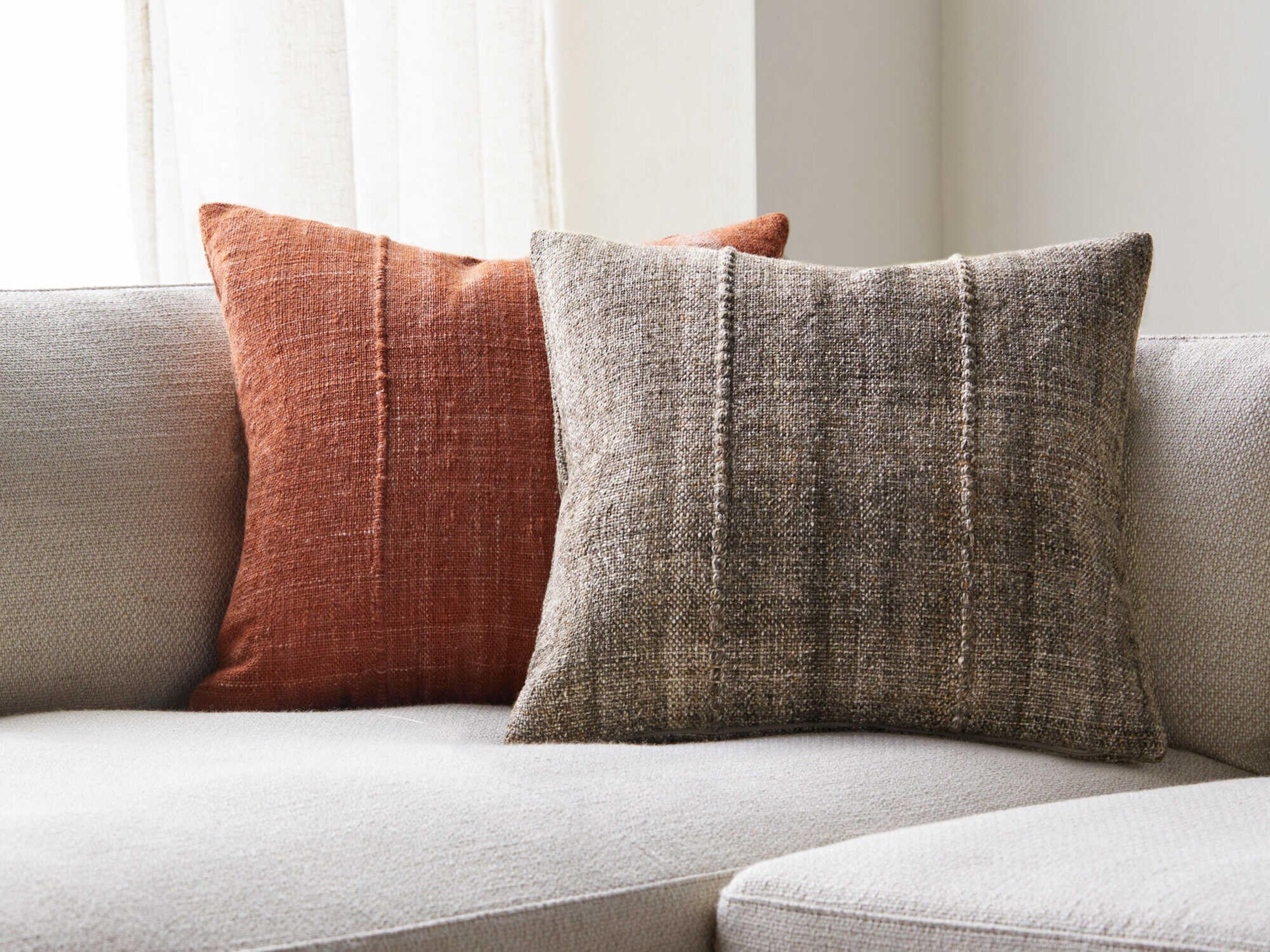 Surya Outdoor Mudcloth Taupe Pillow